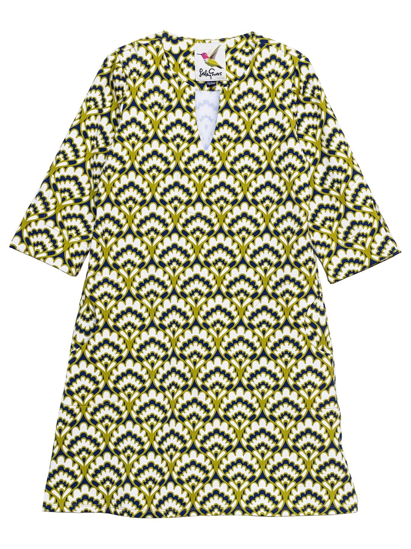 MAEVE dress Geo Shell Olive - Lesley Evers - Black - black dress - Dress