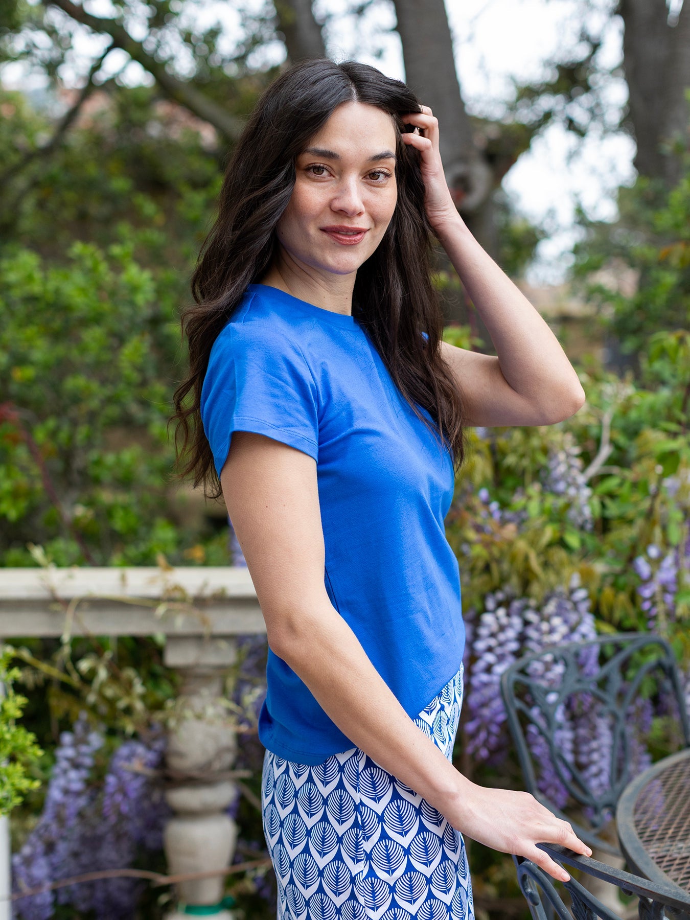 MAISIE cotton tee Blue - Lesley Evers - Best Seller - maisie solid - Shop