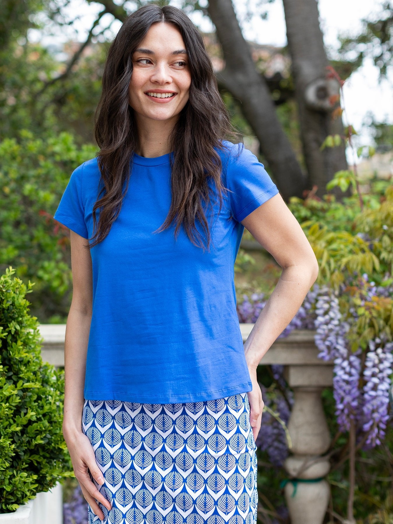 MAISIE cotton tee Blue - Lesley Evers - Best Seller - maisie solid - Shop