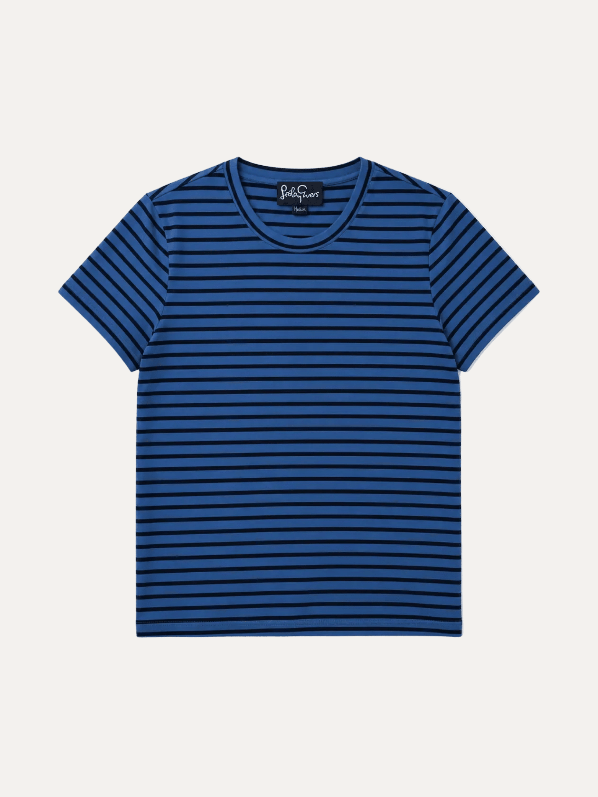 MAISIE cotton tee Navy and Blue Stripe - Lesley Evers-Best Seller-Shop-Shop/All Products