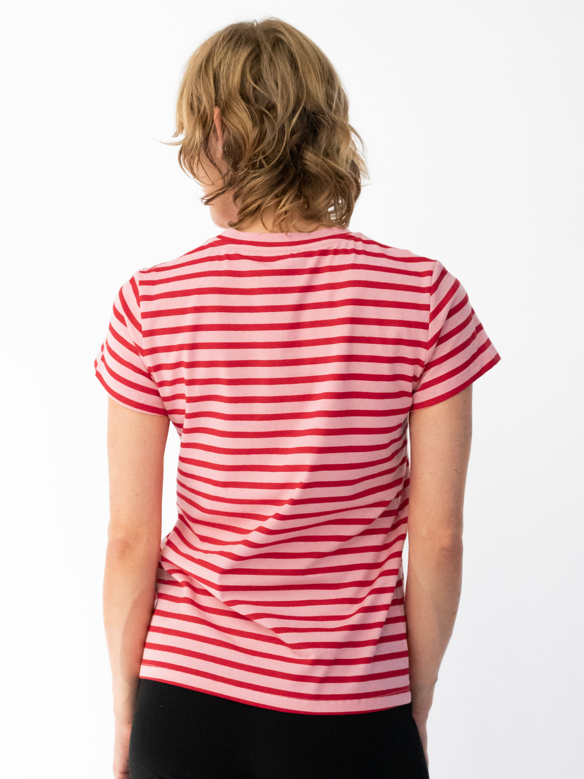 MAISIE cotton tee Pink and Red Stripe - Lesley Evers-Best Seller-Shop-Shop/All Products