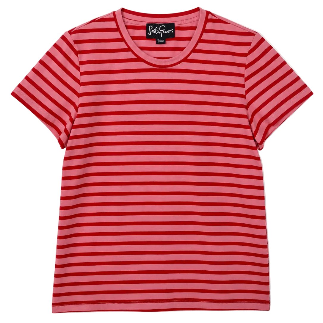MAISIE cotton tee Pink and Red Stripe - Lesley Evers - Best Seller - Shop - Shop/All Products