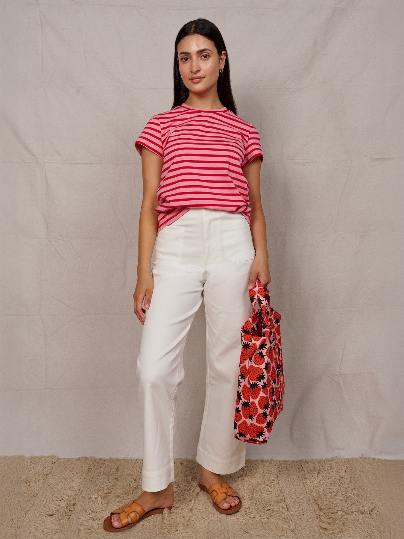 MAISIE cotton tee Pink and Red Stripe - Lesley Evers - Best Seller - Shop - Shop/All Products
