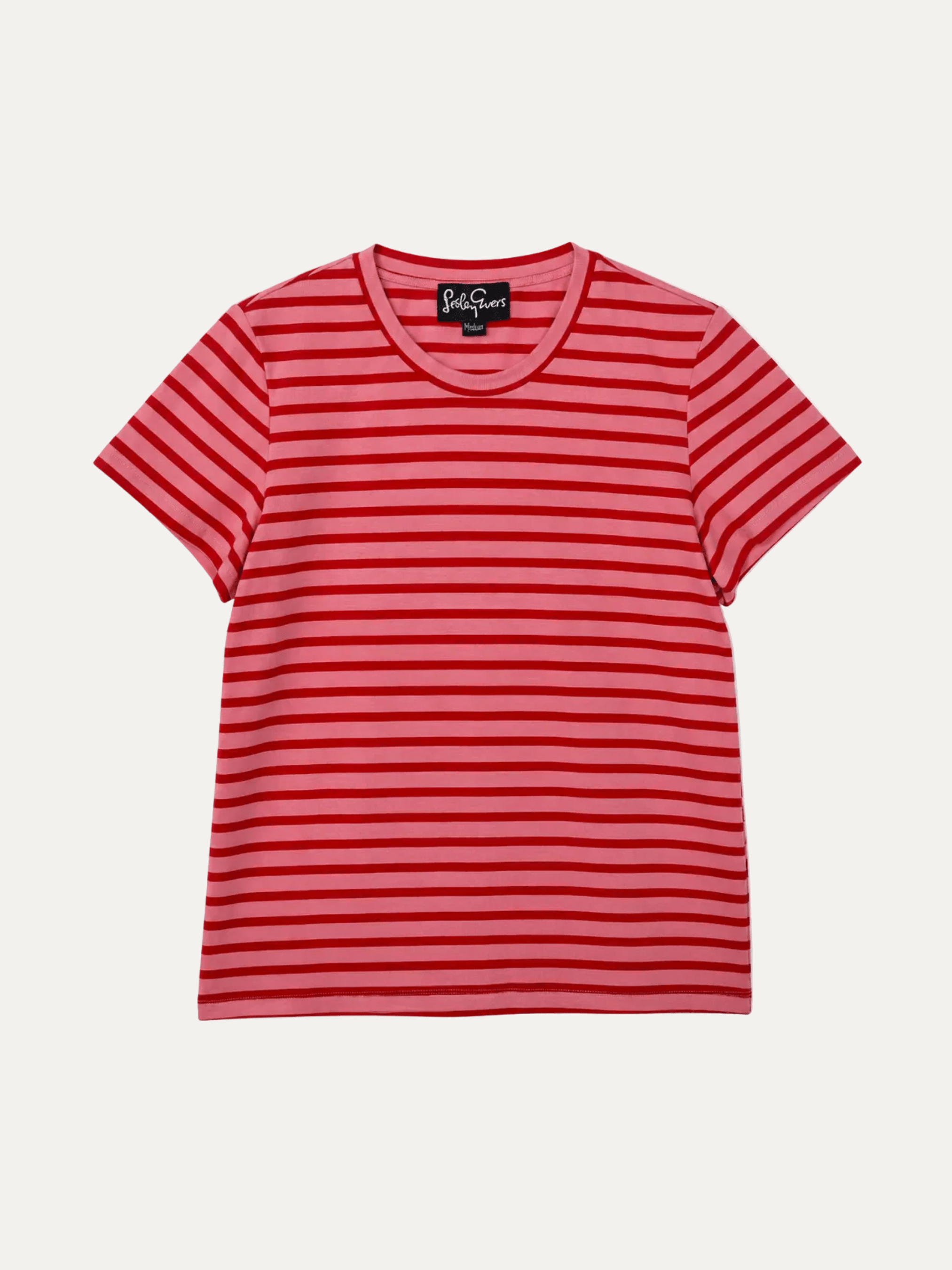 MAISIE cotton tee Pink and Red Stripe - Lesley Evers-Best Seller-Shop-Shop/All Products