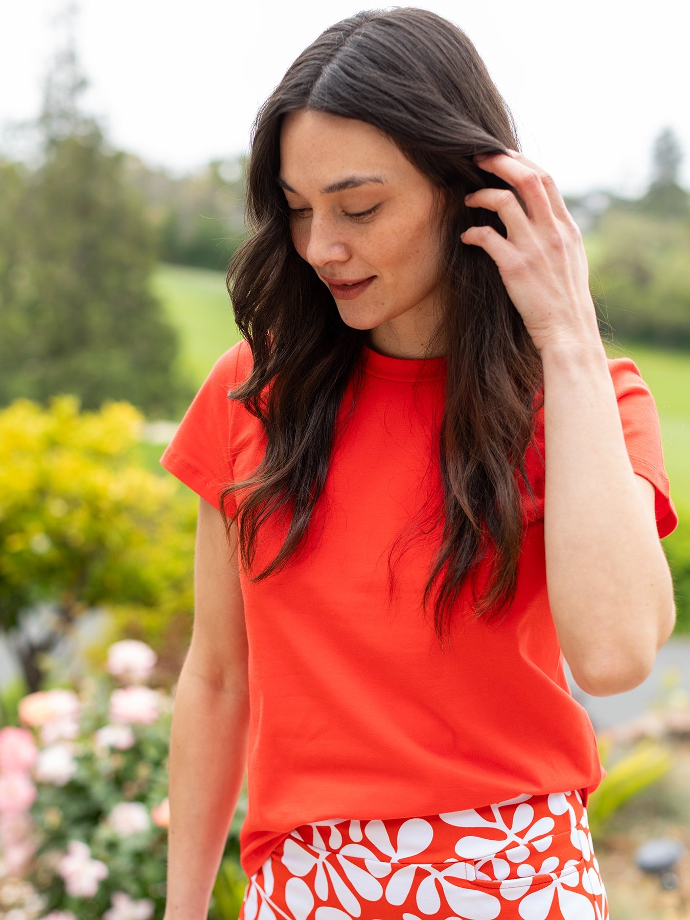 MAISIE cotton tee Tomato - Lesley Evers - Best Seller - maisie solid - Shop