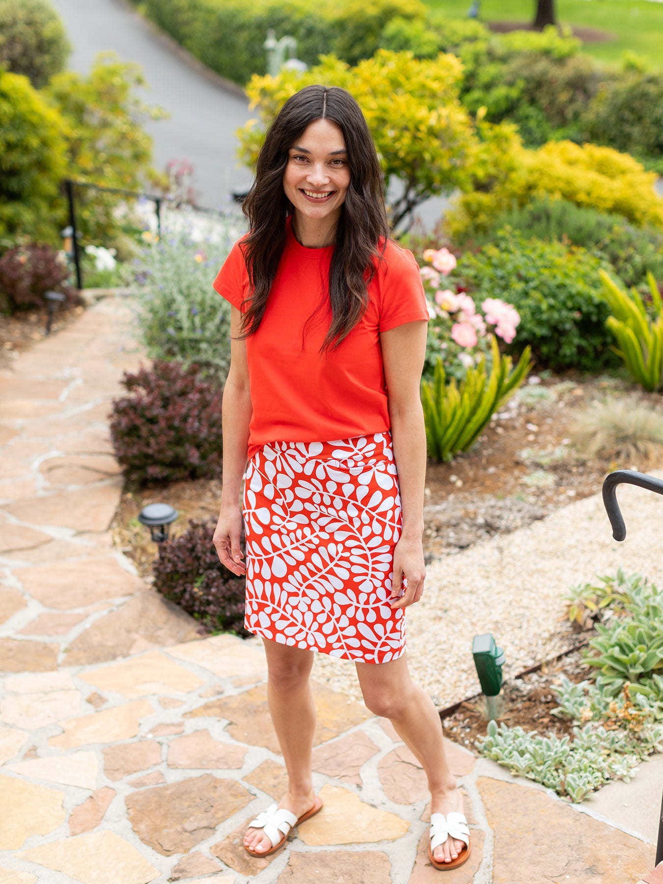 MAISIE cotton tee Tomato - Lesley Evers - Best Seller - maisie solid - Shop