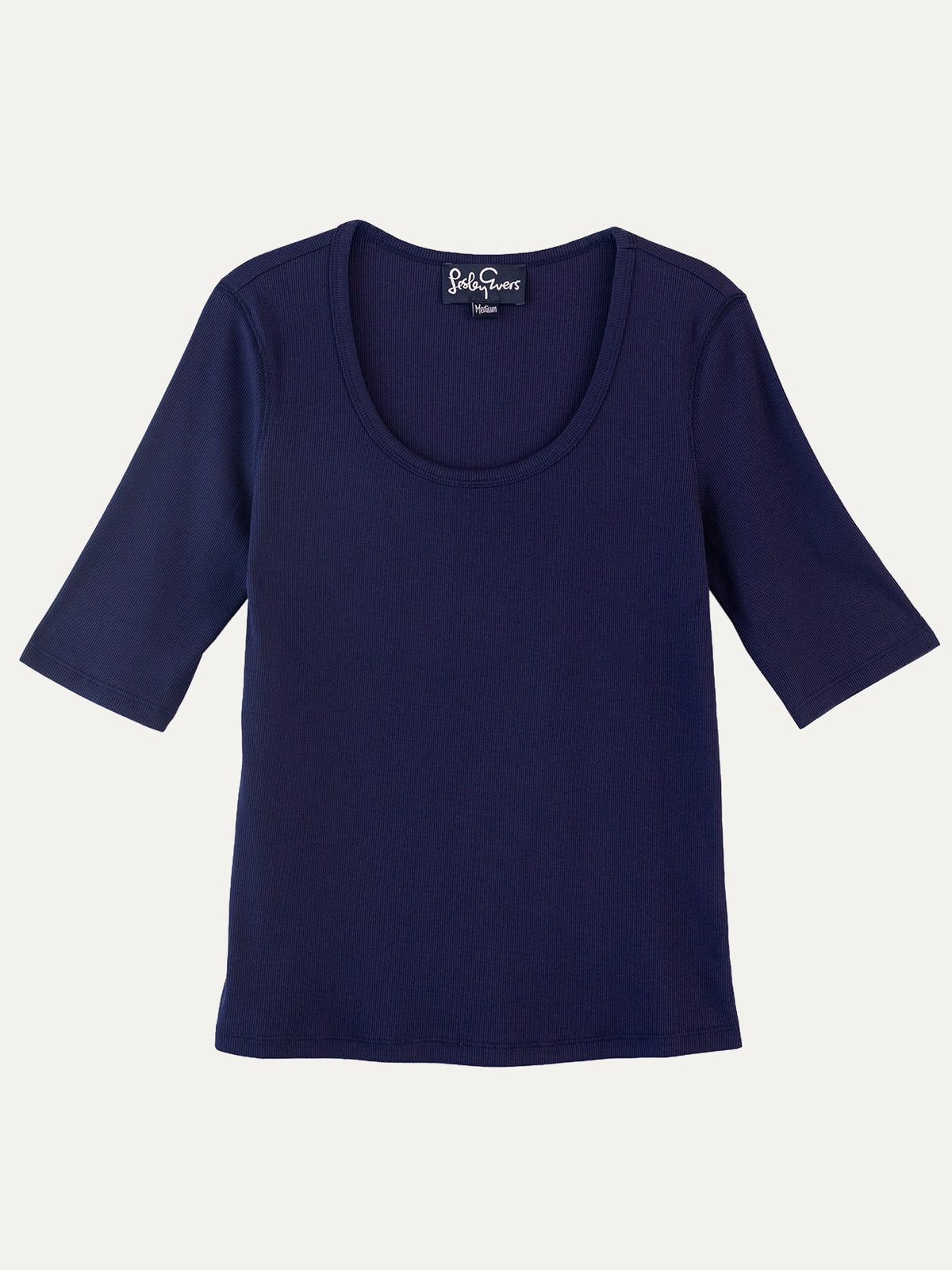 MALLORY rib tee Navy - Lesley Evers-Best Seller-mallory-Shop