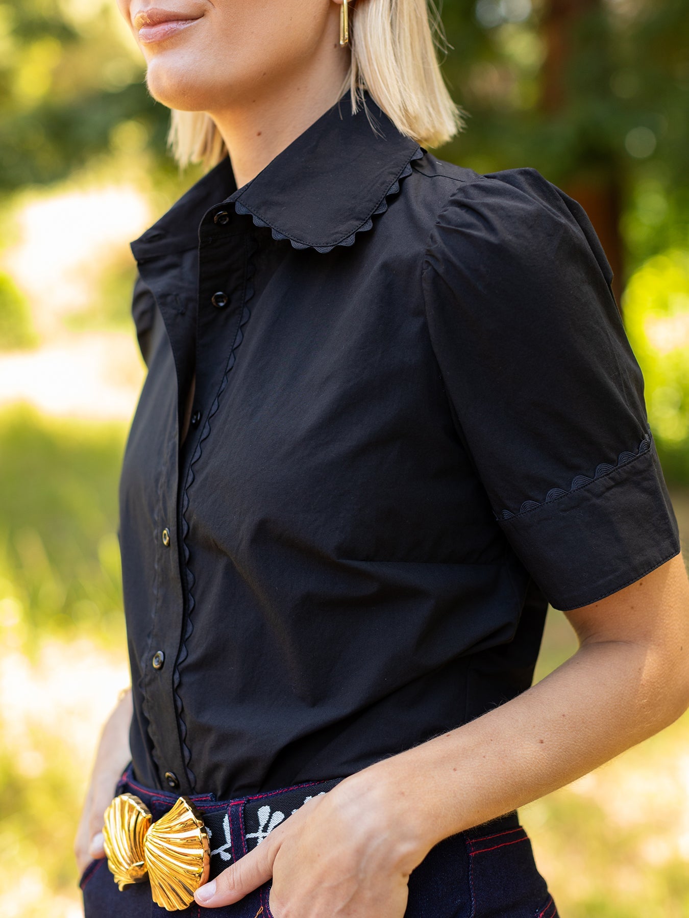 MANDY blouse Black - Lesley Evers - mandy solid - Shop - Shop/All Products