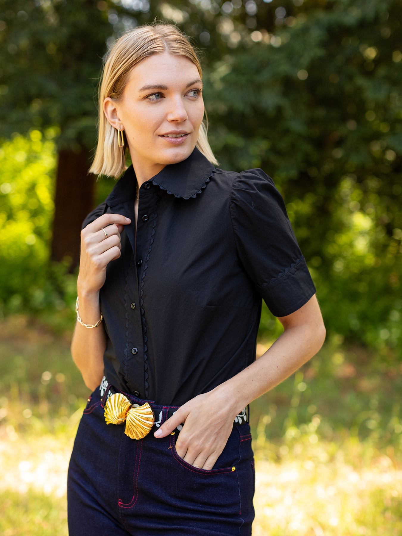 MANDY blouse Black - Lesley Evers - mandy solid - Shop - Shop/All Products