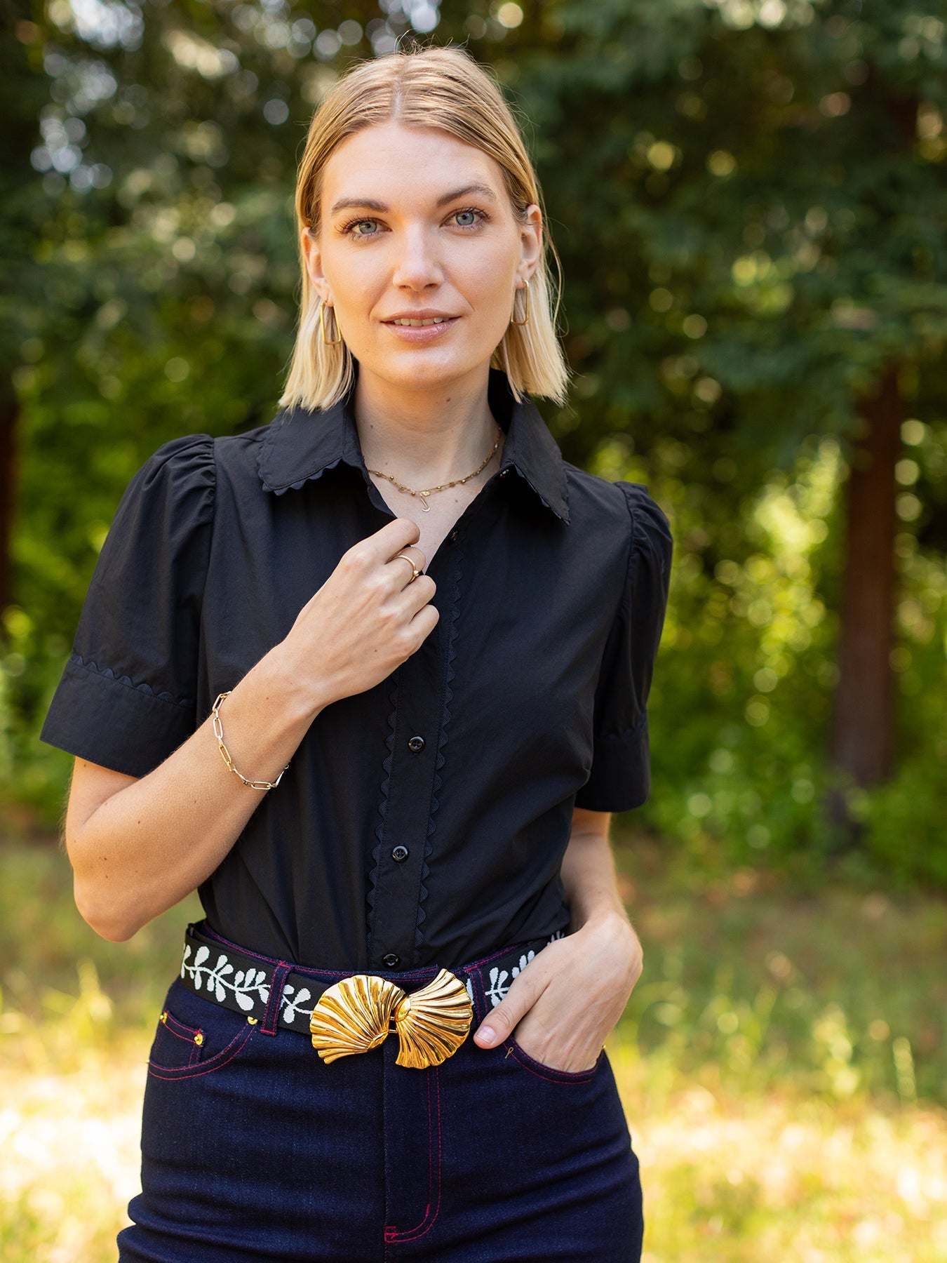 MANDY blouse Black - Lesley Evers - mandy solid - Shop - Shop/All Products