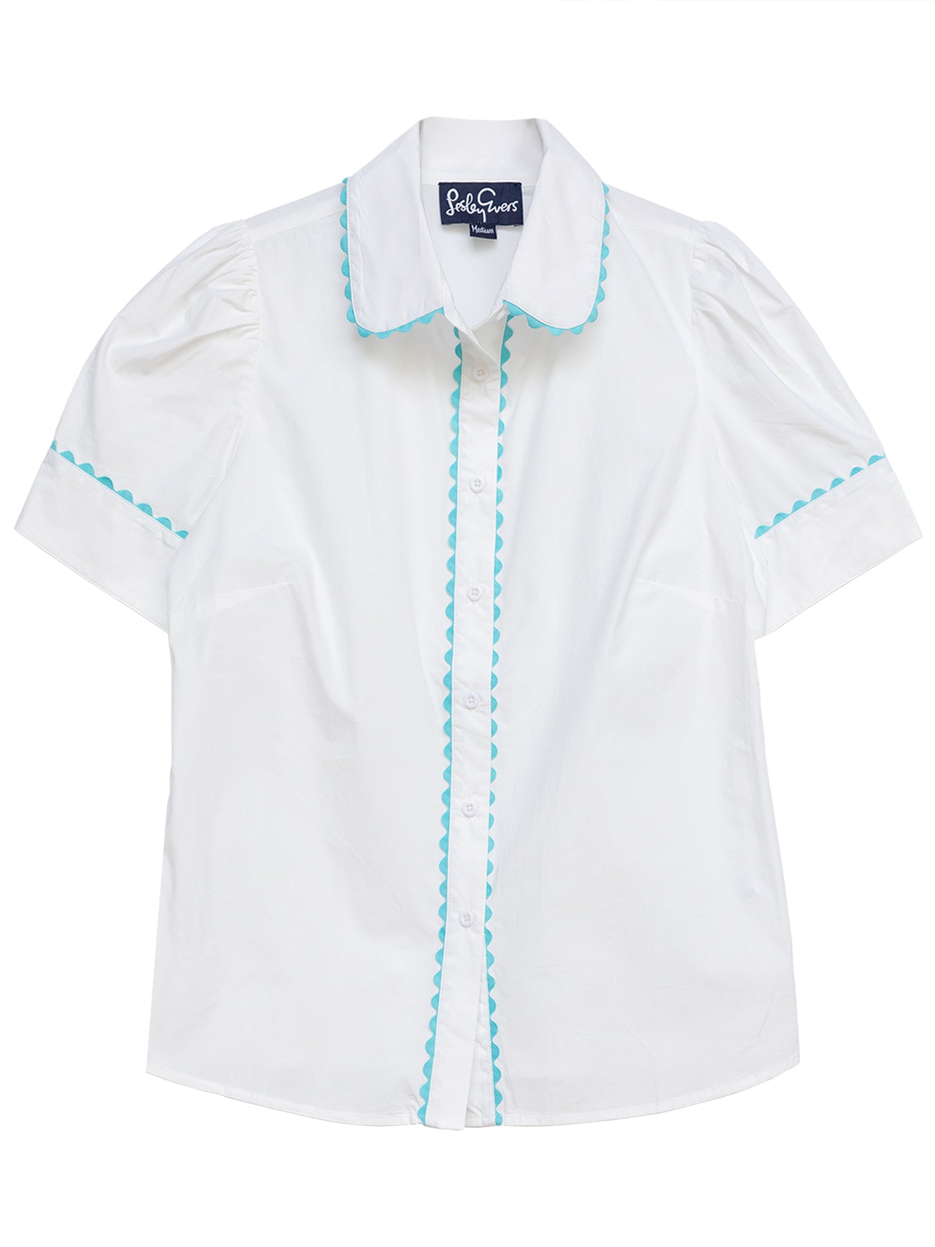 MANDY blouse White and Blue - Lesley Evers - Shop - Shop/All Products - Shop/Separates