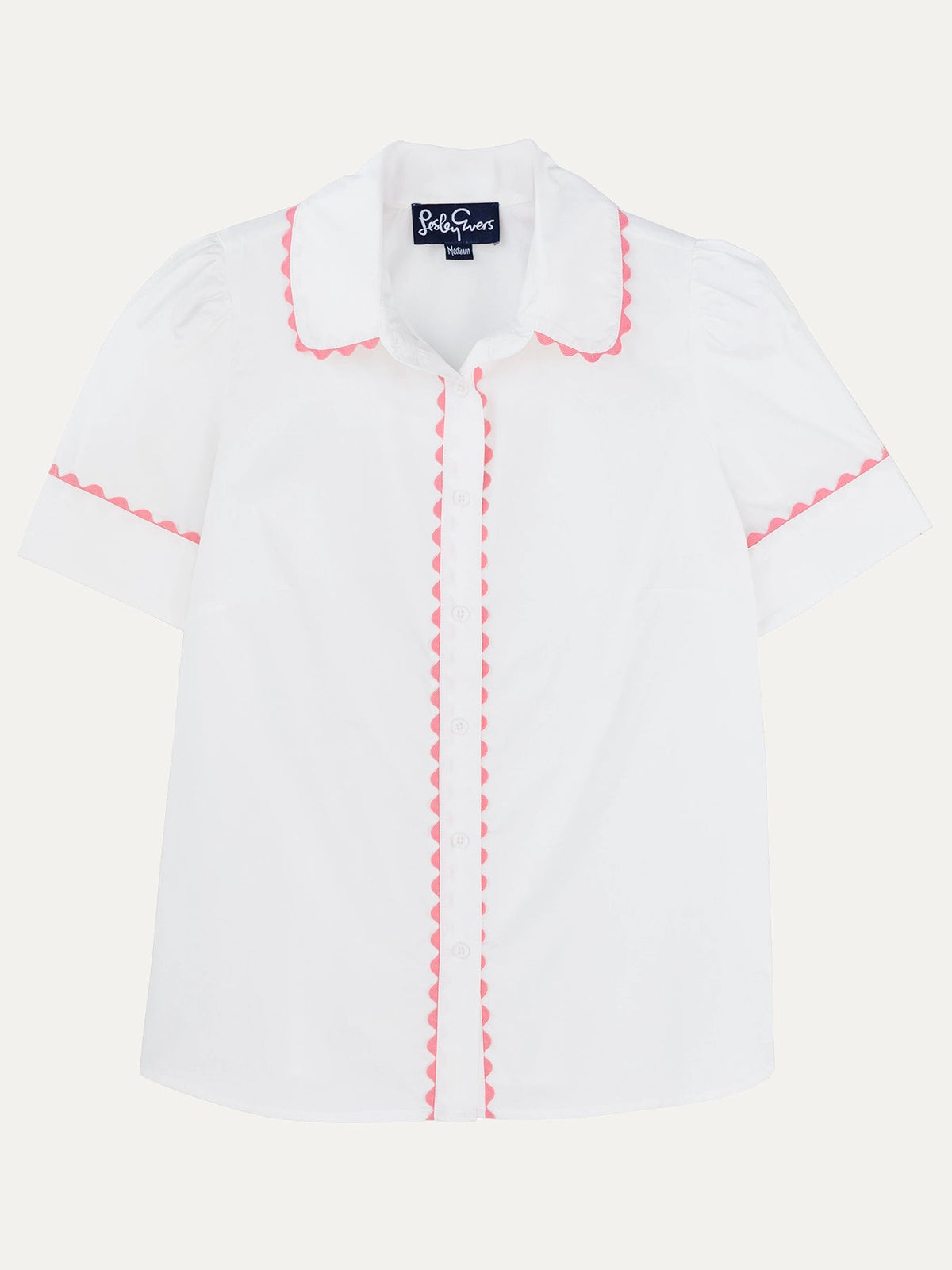 MANDY blouse White and Pink - Lesley Evers-mandy solid-Shop-Shop/All Products