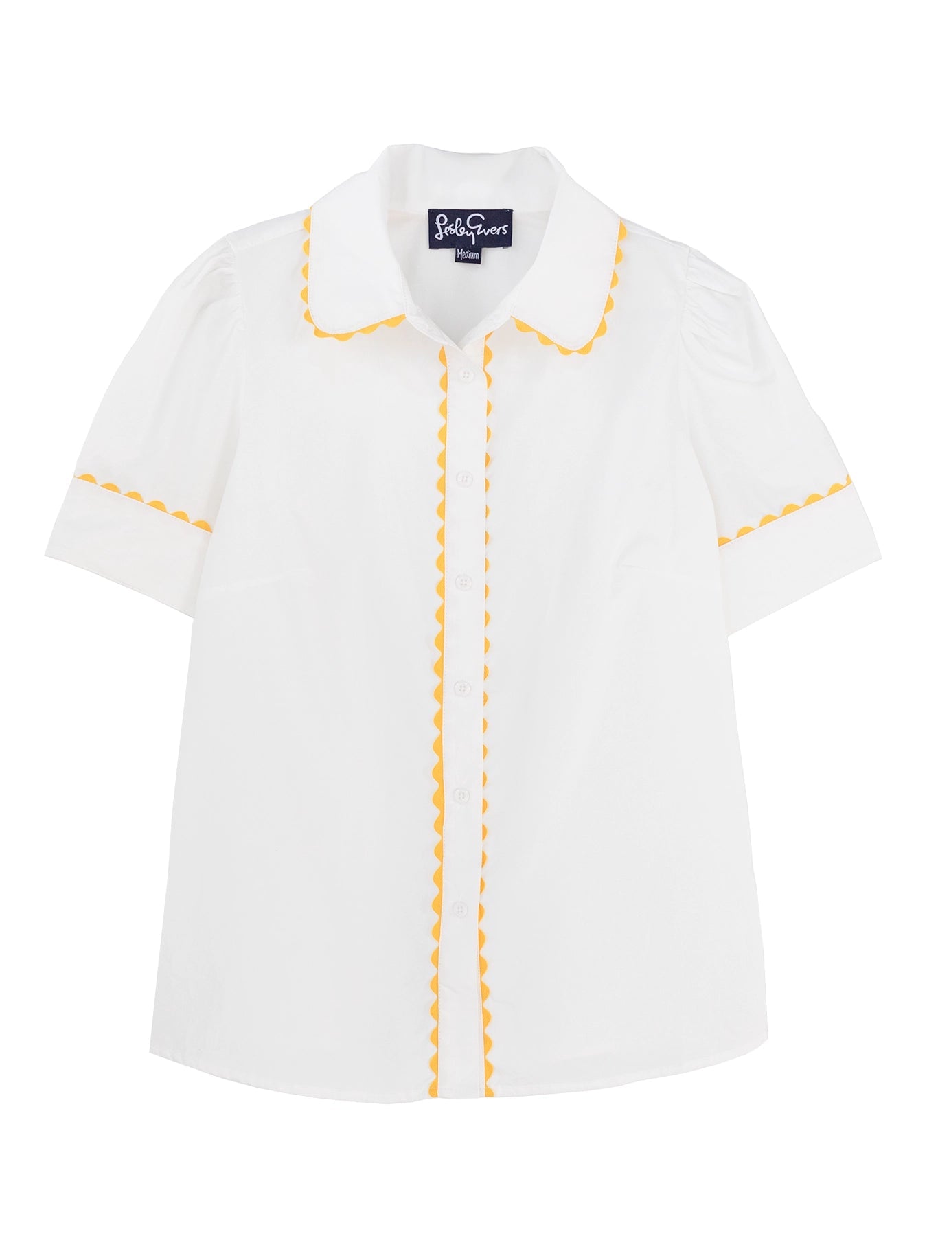 MANDY blouse White and Yellow - Lesley Evers - mandy solid - Shop - Shop/All Products