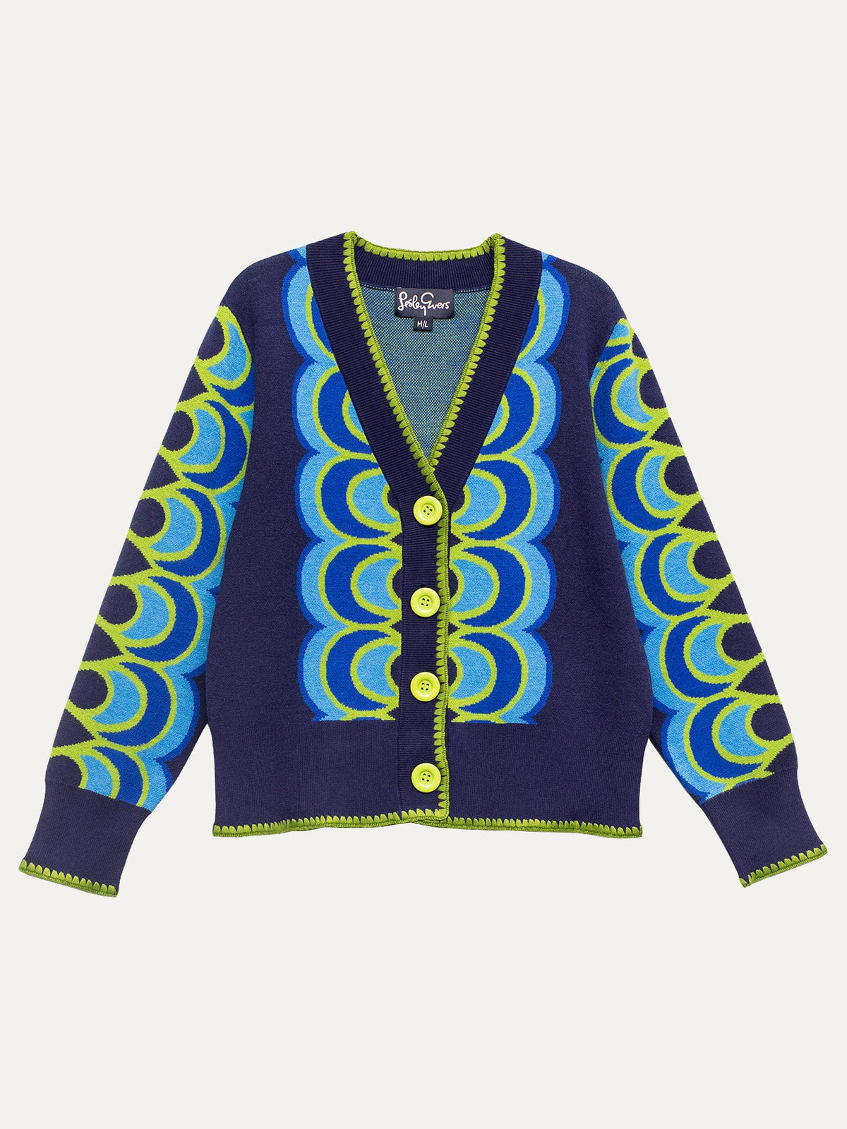 MARCI Cardigan Rio Blue - Lesley Evers-Blanket Stitch-Blue-marcy