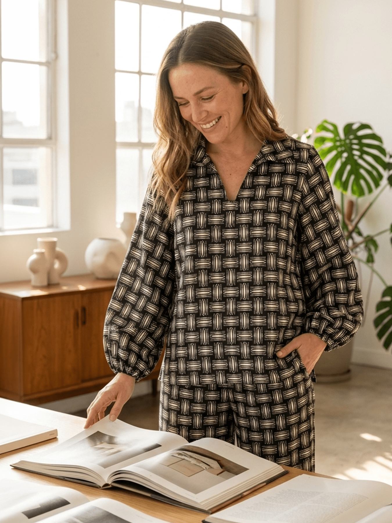 MAREN blouse Basketweave - Lesley Evers - Best Seller - Bottoms - erika