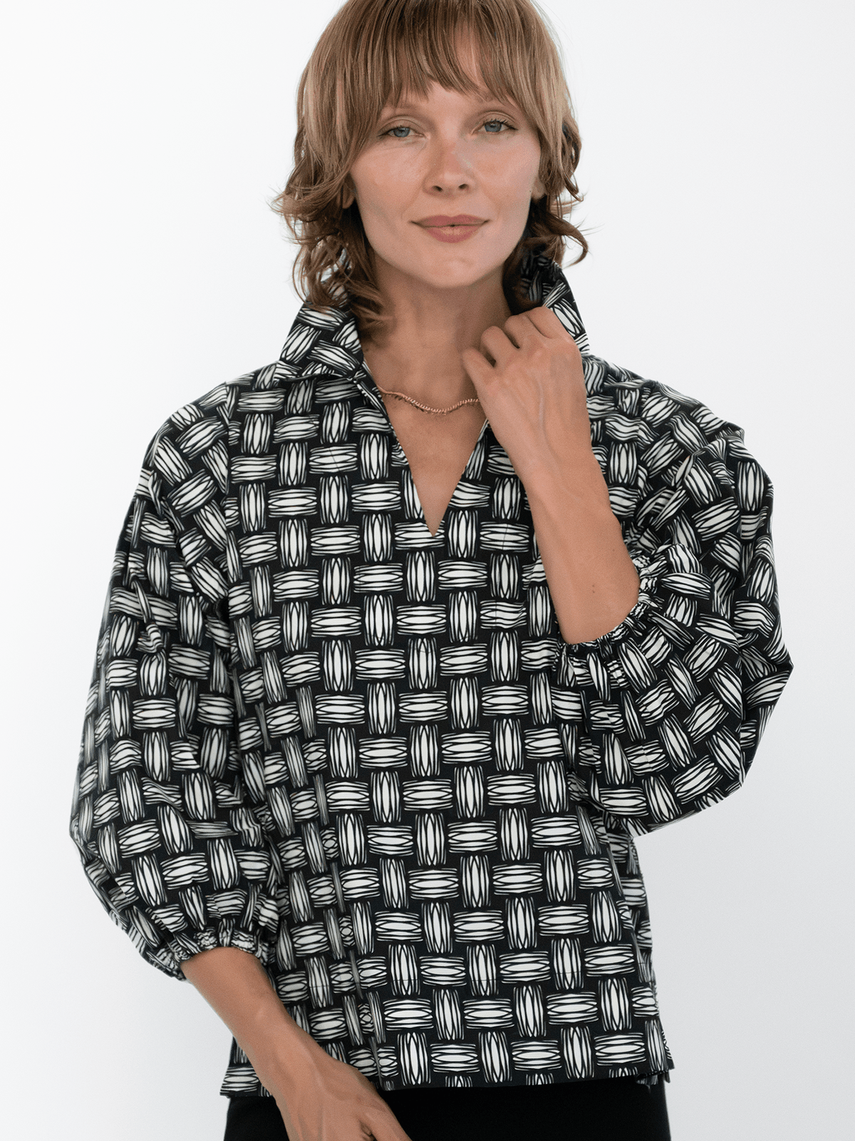 MAREN blouse Basketweave - Lesley Evers-Best Seller-Bottoms-erika