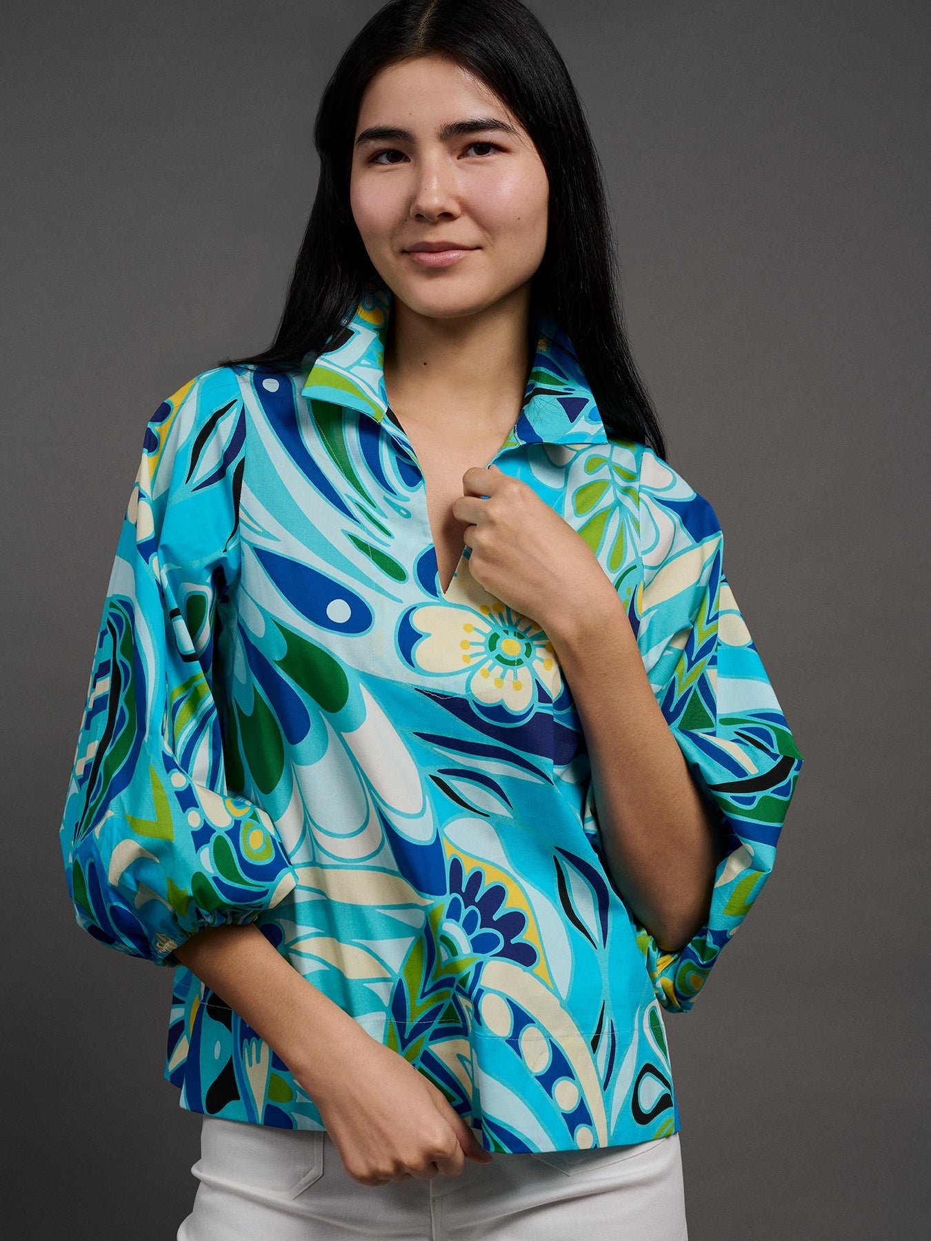 MAREN blouse Shakalaka Blue - Lesley Evers - Best Seller - Bottoms - erika