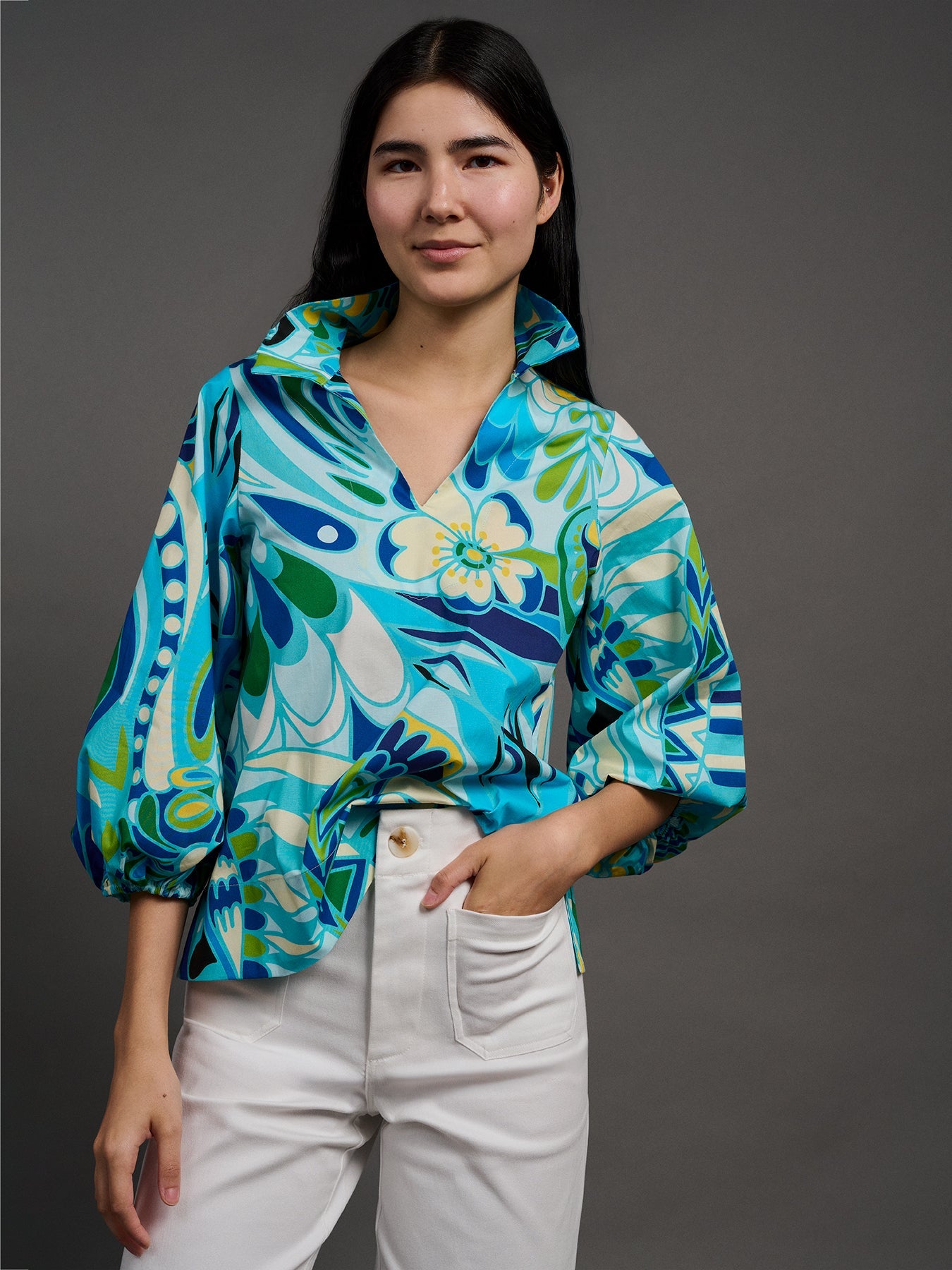 MAREN blouse Shakalaka Blue - Lesley Evers - Best Seller - Bottoms - erika