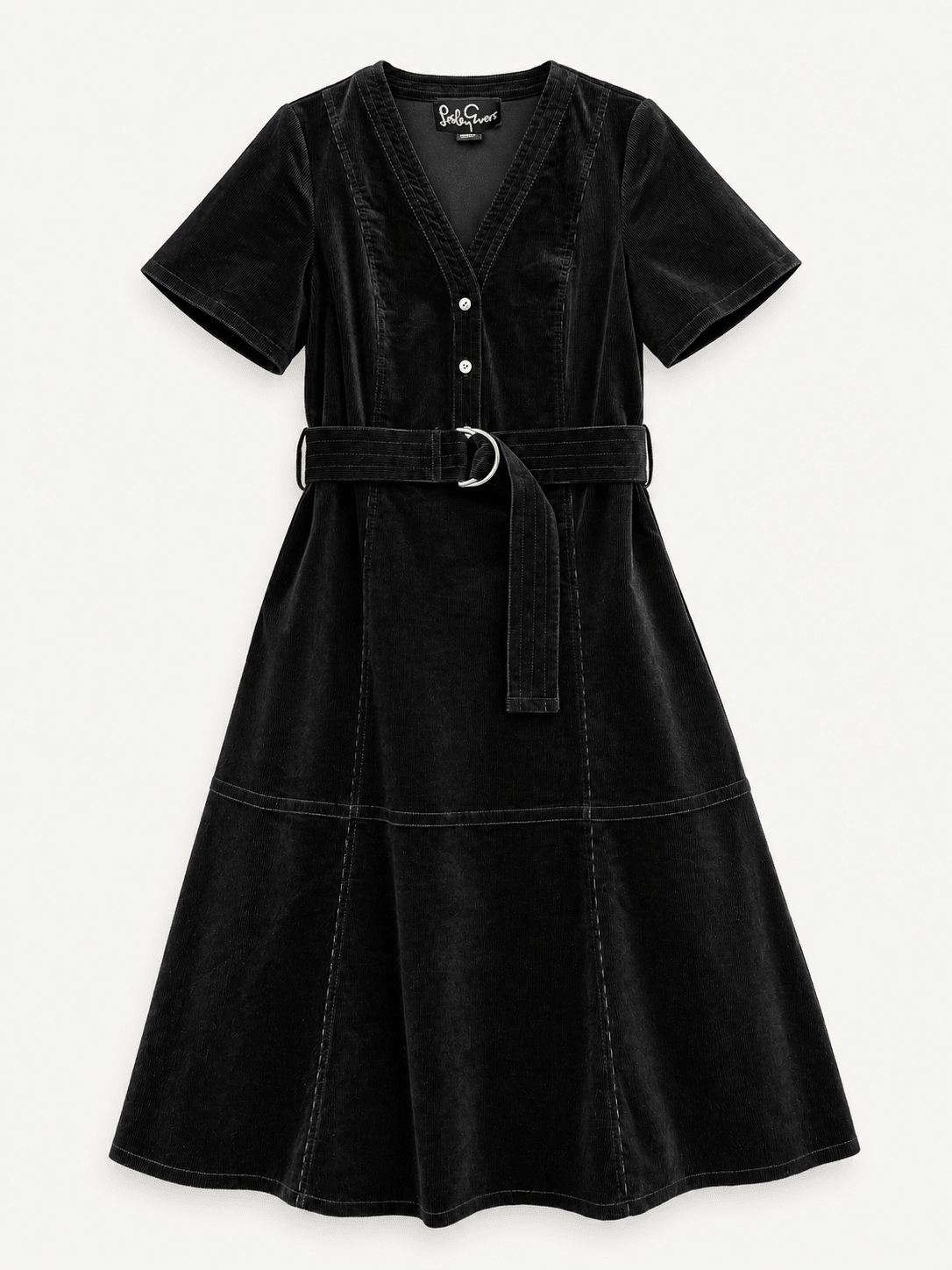 MAXINE dress Black Corduroy - Lesley Evers-Dress-Shop-Shop/All Products