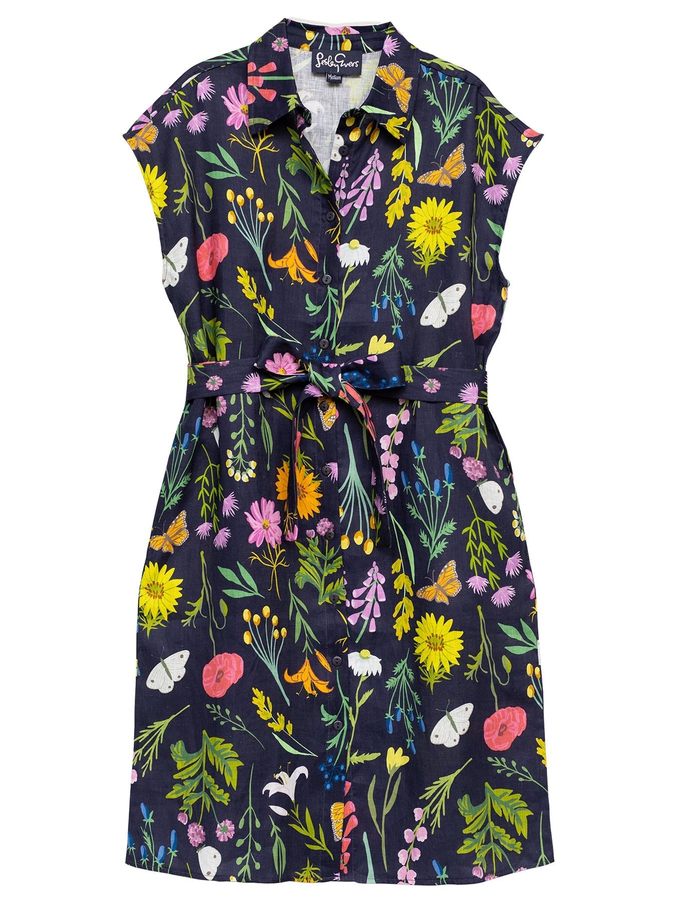 MELINDA dress Prairie Posy Navy - Lesley Evers - Best Seller - prairie posy - Shop