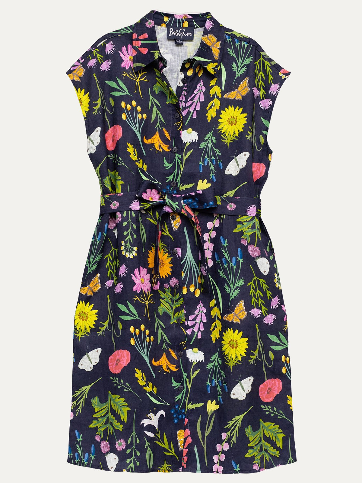 MELINDA dress Prairie Posy Navy - Lesley Evers-Best Seller-melinda-prairie posy