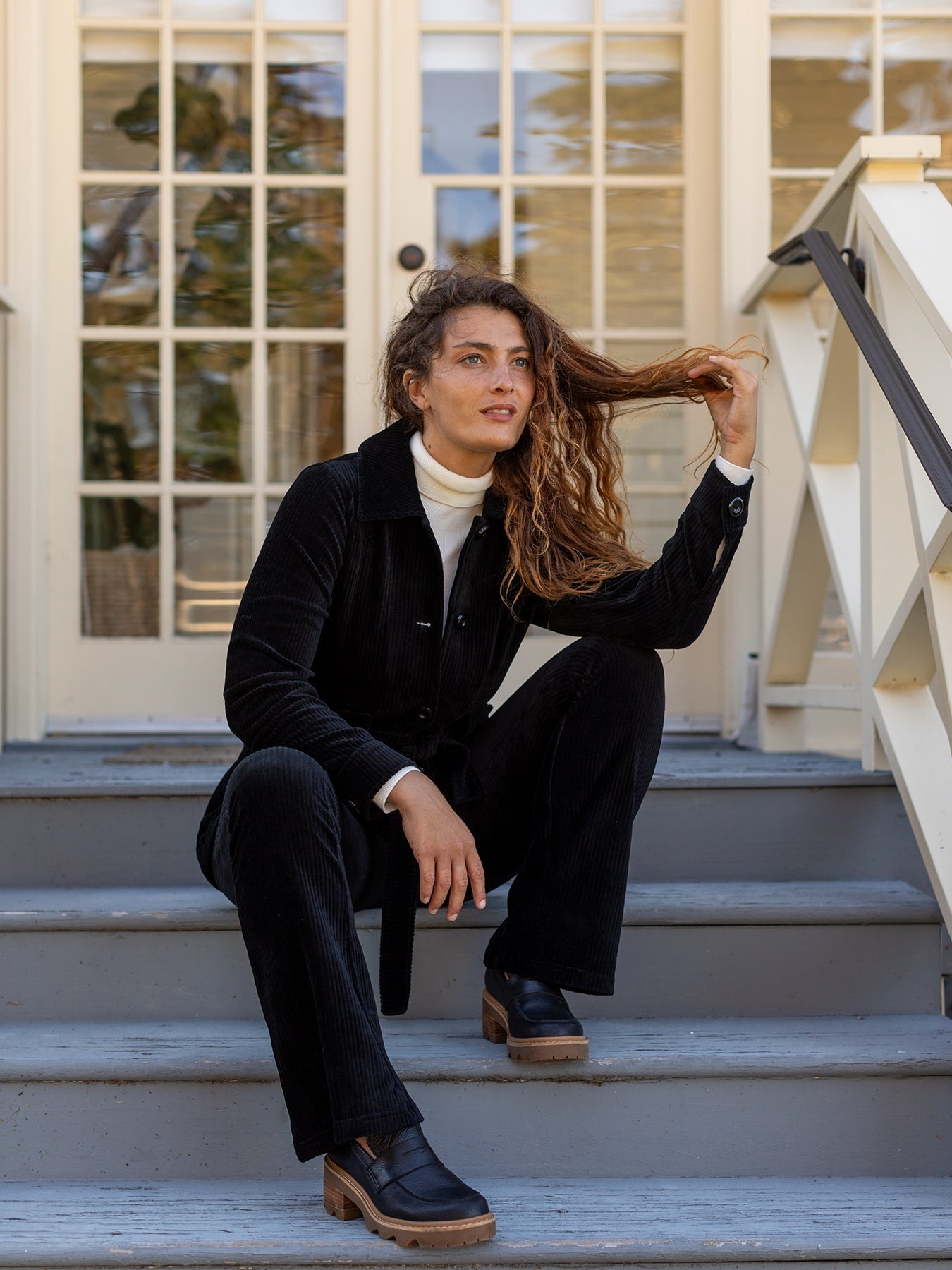 MICHELLE pant Black Corduroy - Lesley Evers - corduroy - pant - Pants