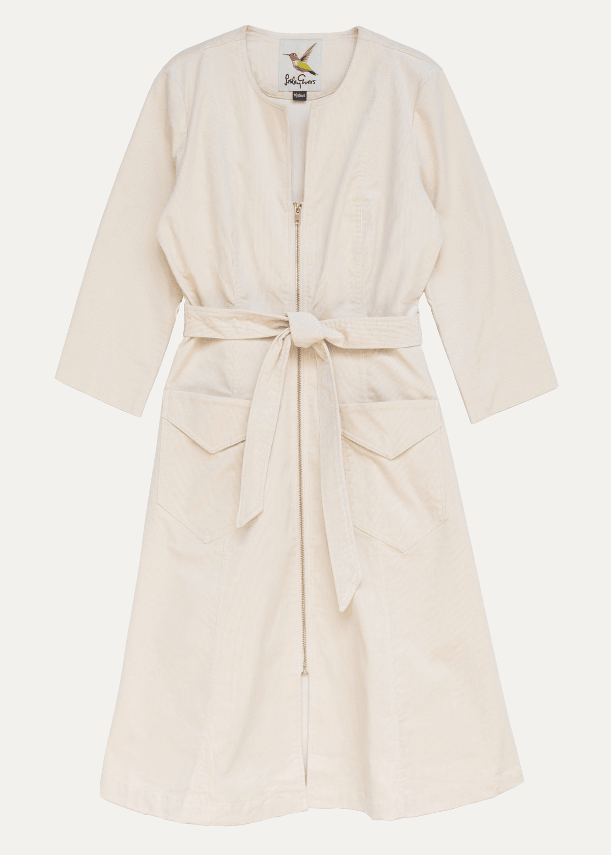 MILLICENT dress Ivory Corduroy - Lesley Evers-Best Seller-denim-Dress