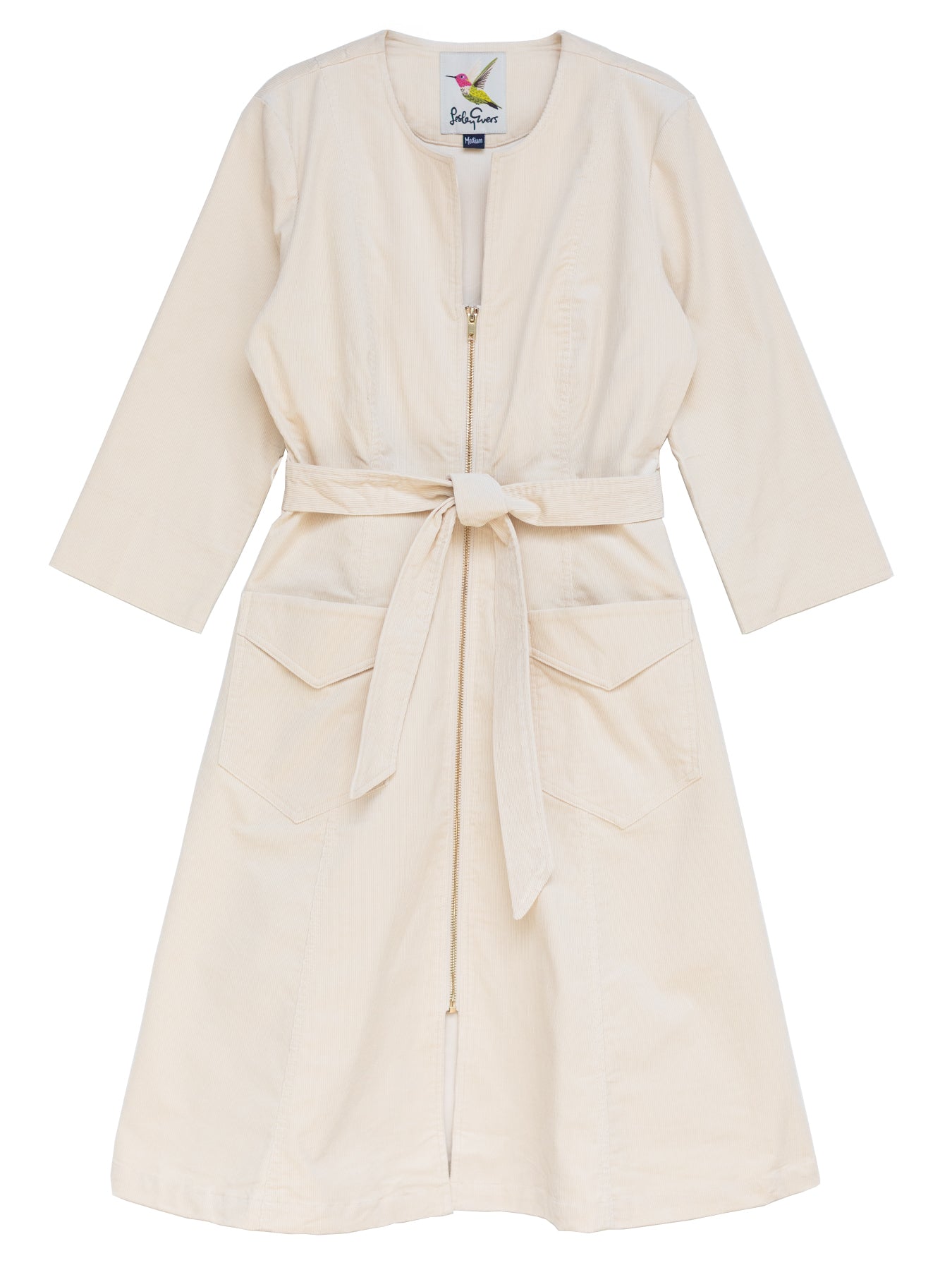 MILLICENT dress Ivory Corduroy - Lesley Evers - Best Seller - denim - Dress