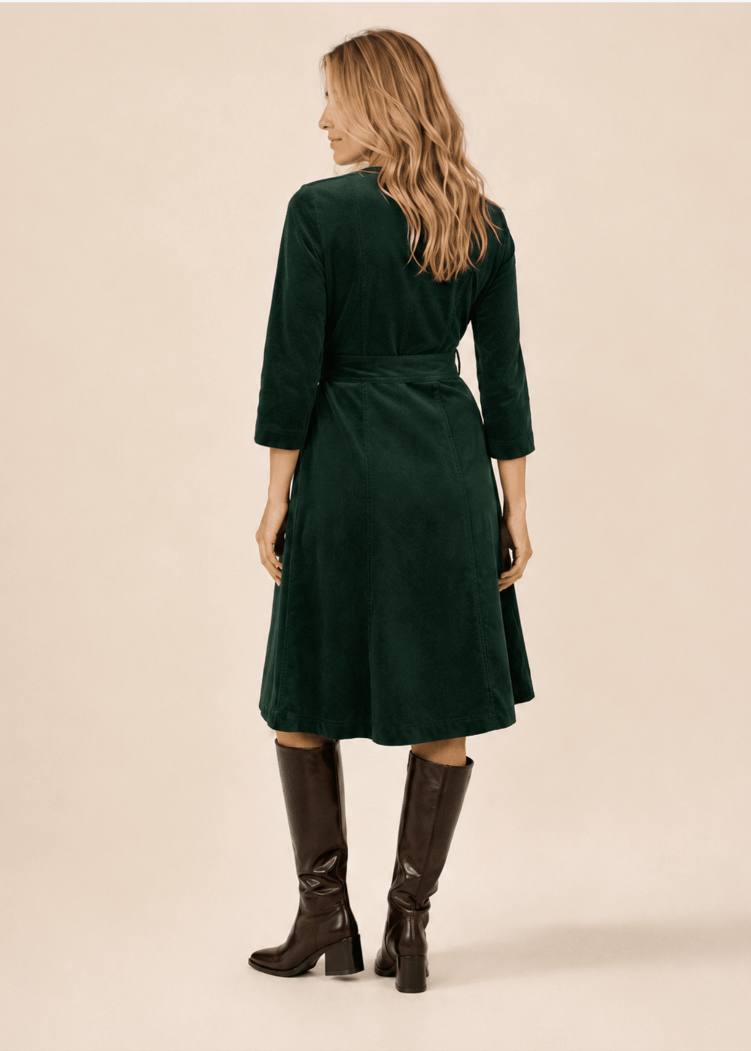 MILLICENT dress Pine Corduroy - Lesley Evers-Best Seller-denim-Dress