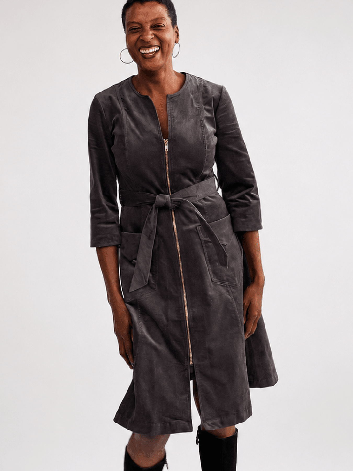 MILLICENT dress Slate Corduroy - Lesley Evers-Best Seller-denim-Dress