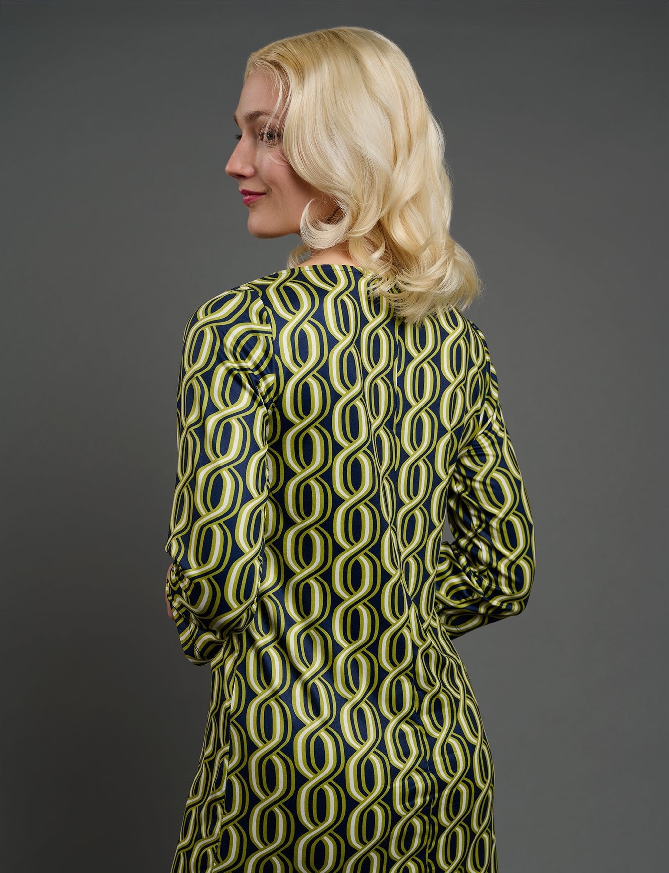 MINDY dress Helix Navy - Lesley Evers-boat neck-boatneck-Pink