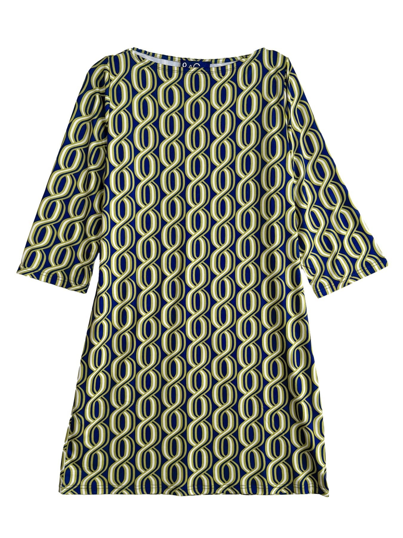 MINDY dress Helix Navy - Lesley Evers-boat neck-boatneck-Pink