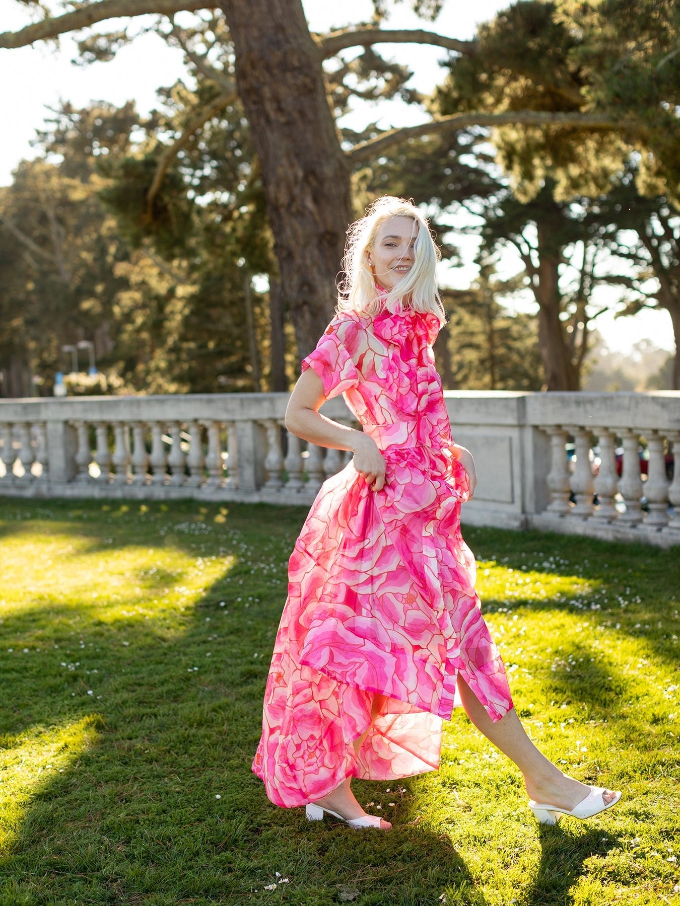 MIRABELLE dress Peonies Pink - Lesley Evers - cotton dress - Dress - Printed Dress