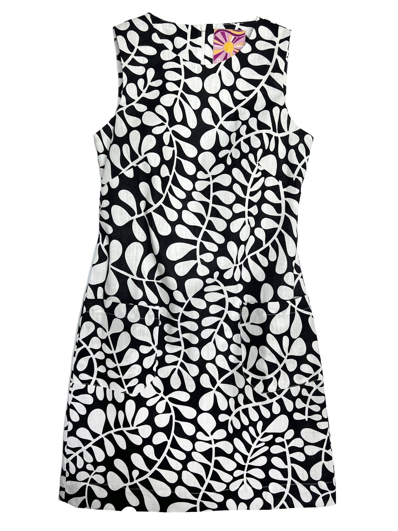 MOLLY dress Fern Black and White - Lesley Evers-cotton dress-Dress-Green Dress