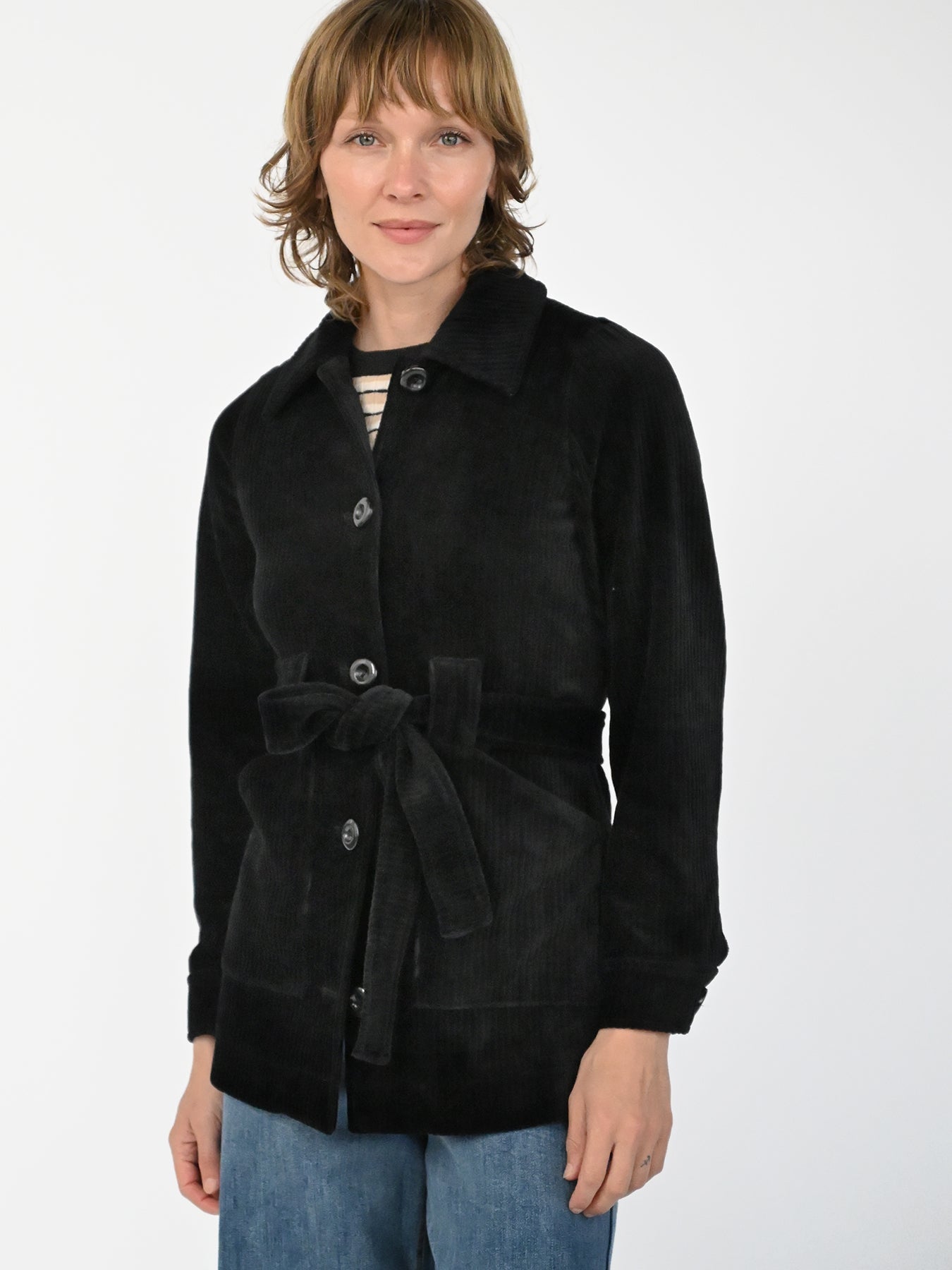 MORGAN coat Black Corduroy - Lesley Evers-blazer-cord suit-Jacket