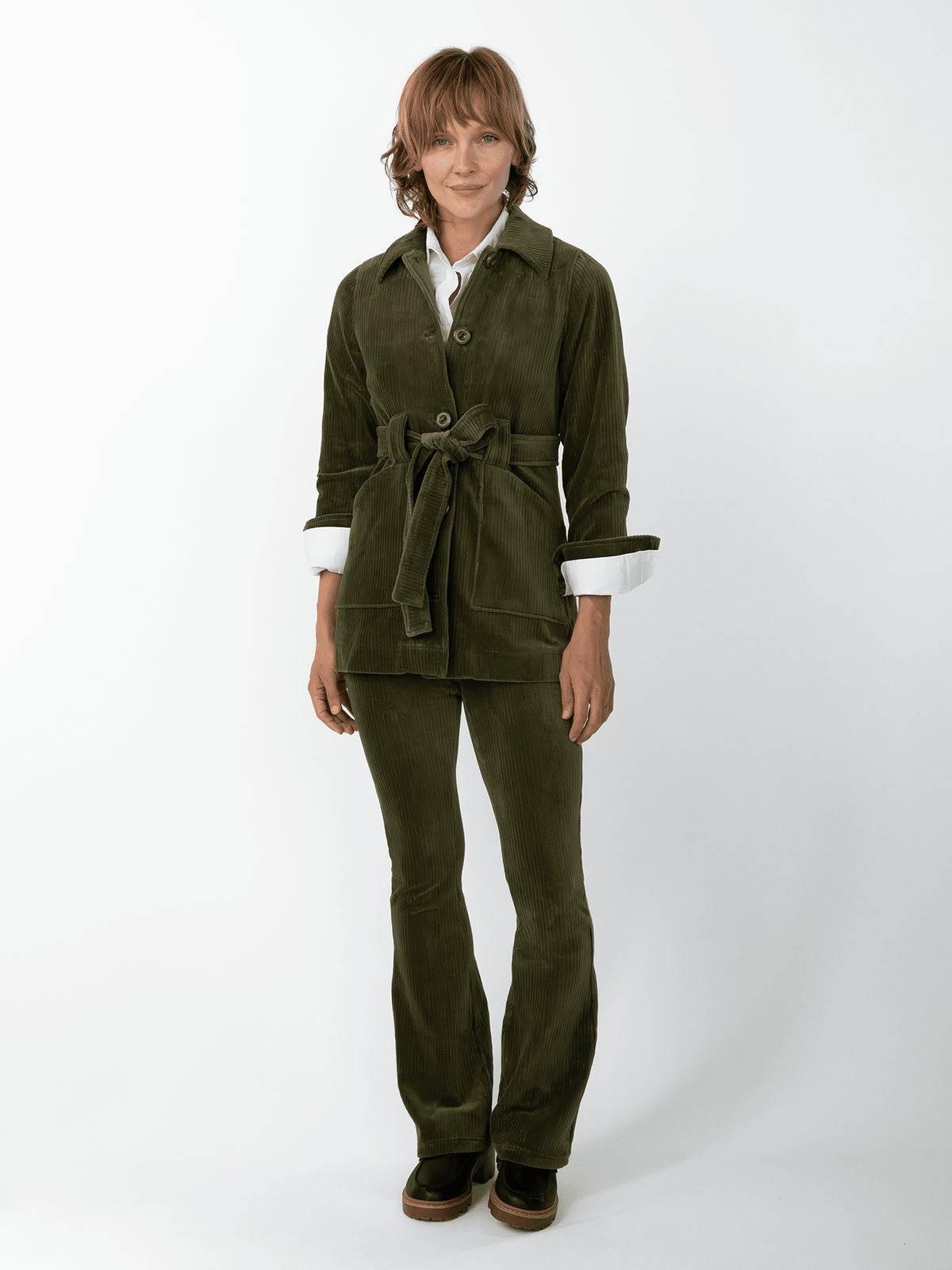 MORGAN jacket Olive Corduroy - Lesley Evers-blazer-cord suit-Jacket