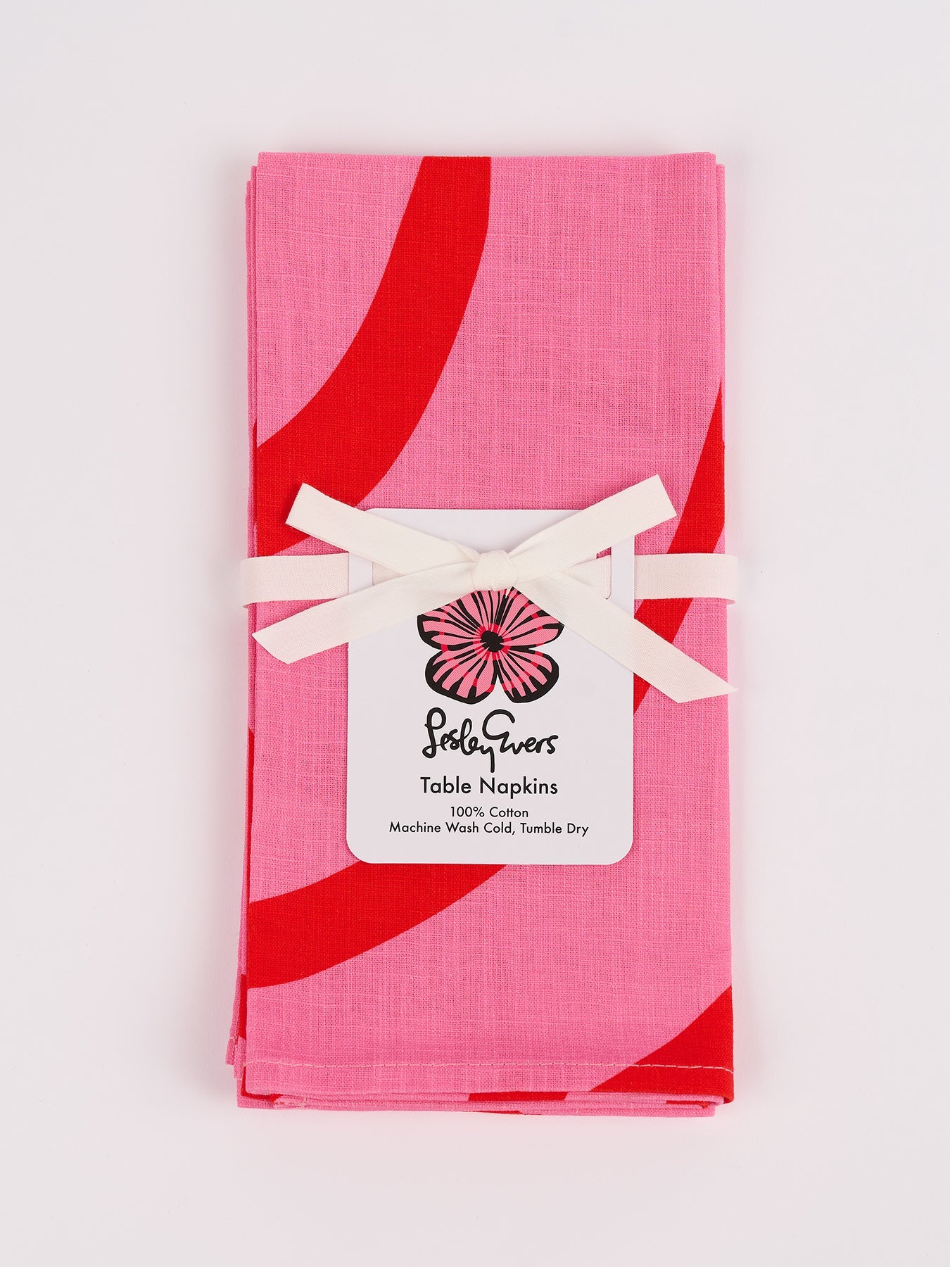 NAPKINS set of 4 Pink Swoops - Lesley Evers-23-HG300-W1-Giftable-gifts under $50