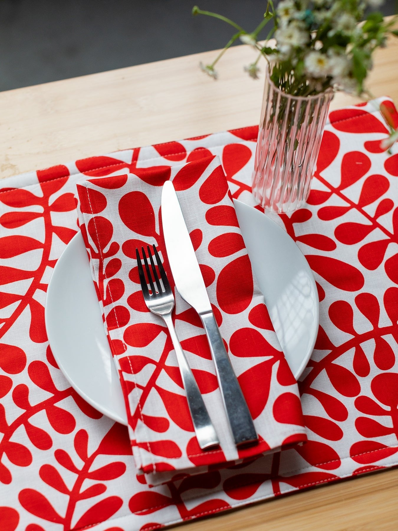 NAPKINS set of 4 Red Fern - Lesley Evers - fern - gifts under $75 - Home