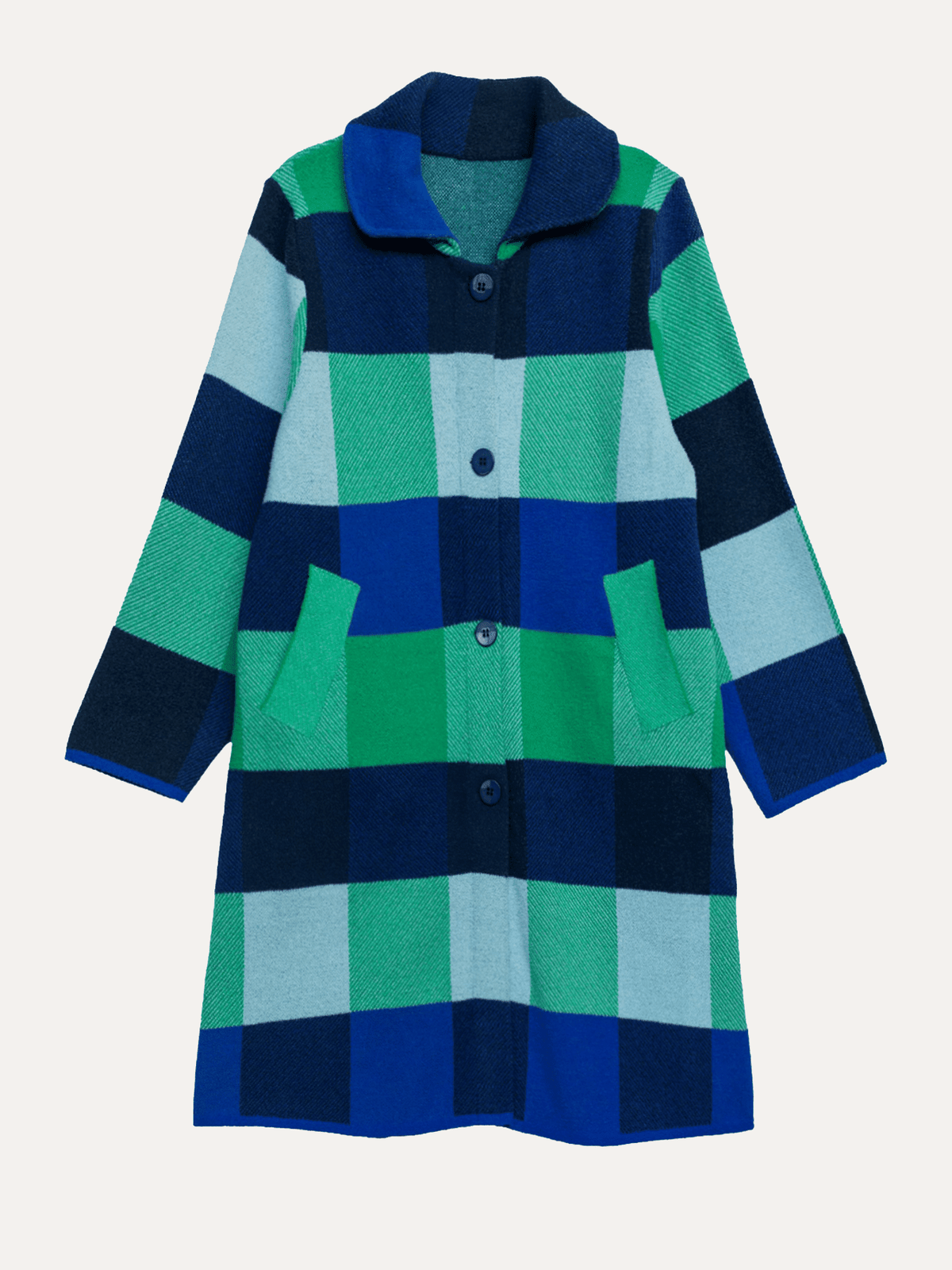 NATALIE coat Blueberry Plaid - Lesley Evers-Best Seller-coat-outerwear