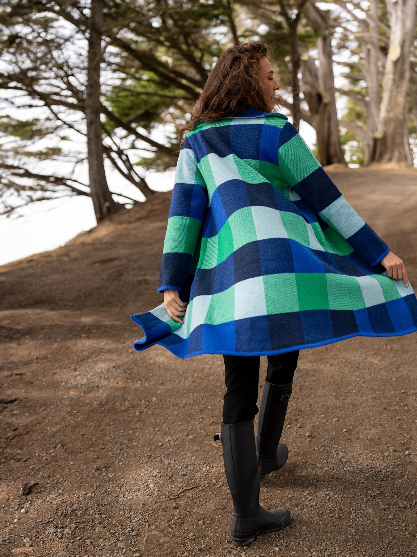 NATALIE coat Blueberry Plaid - Lesley Evers - Best Seller - coat - outerwear