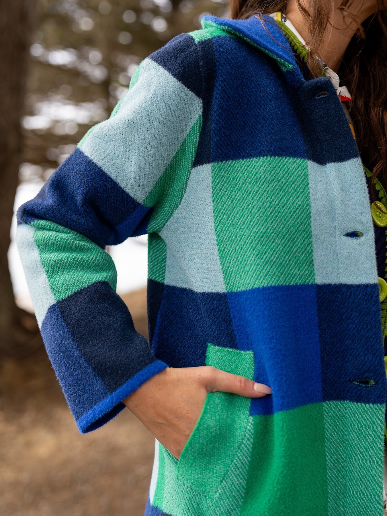 NATALIE coat Blueberry Plaid - Lesley Evers - Best Seller - coat - outerwear