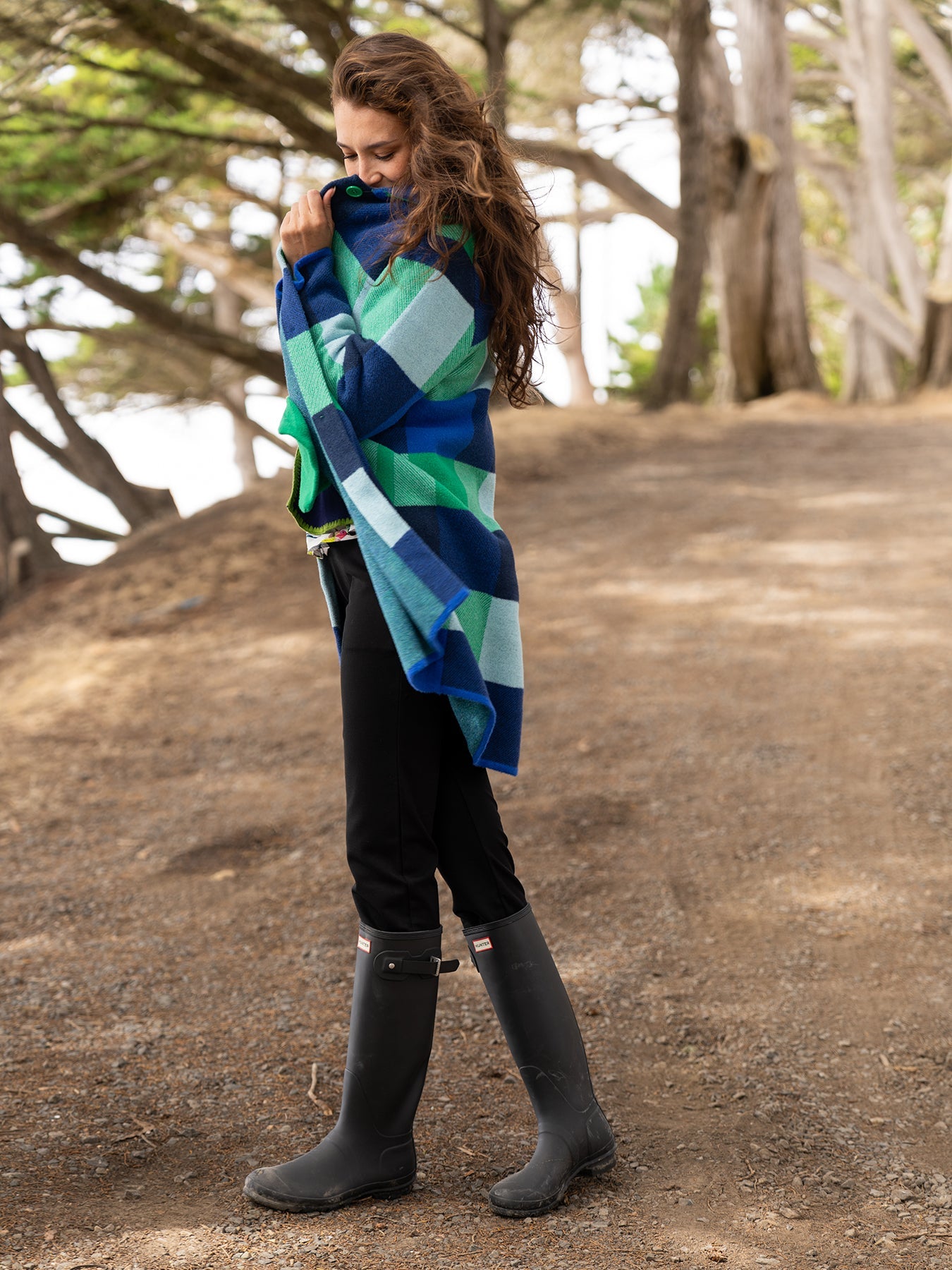 NATALIE coat Blueberry Plaid - Lesley Evers - Best Seller - coat - outerwear