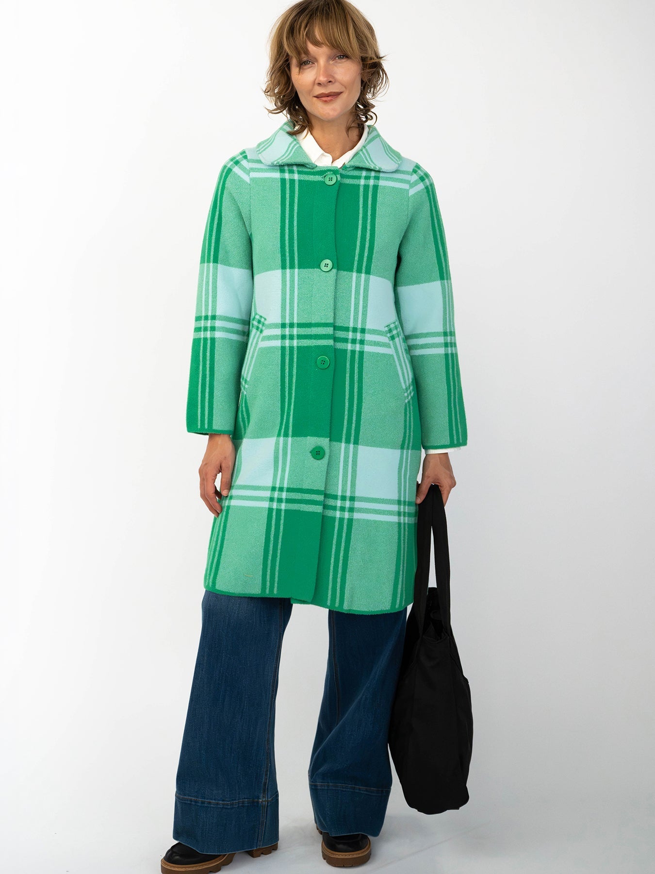 NATALIE coat Green Apple Plaid - Lesley Evers-Best Seller-coat-Imogen green 1