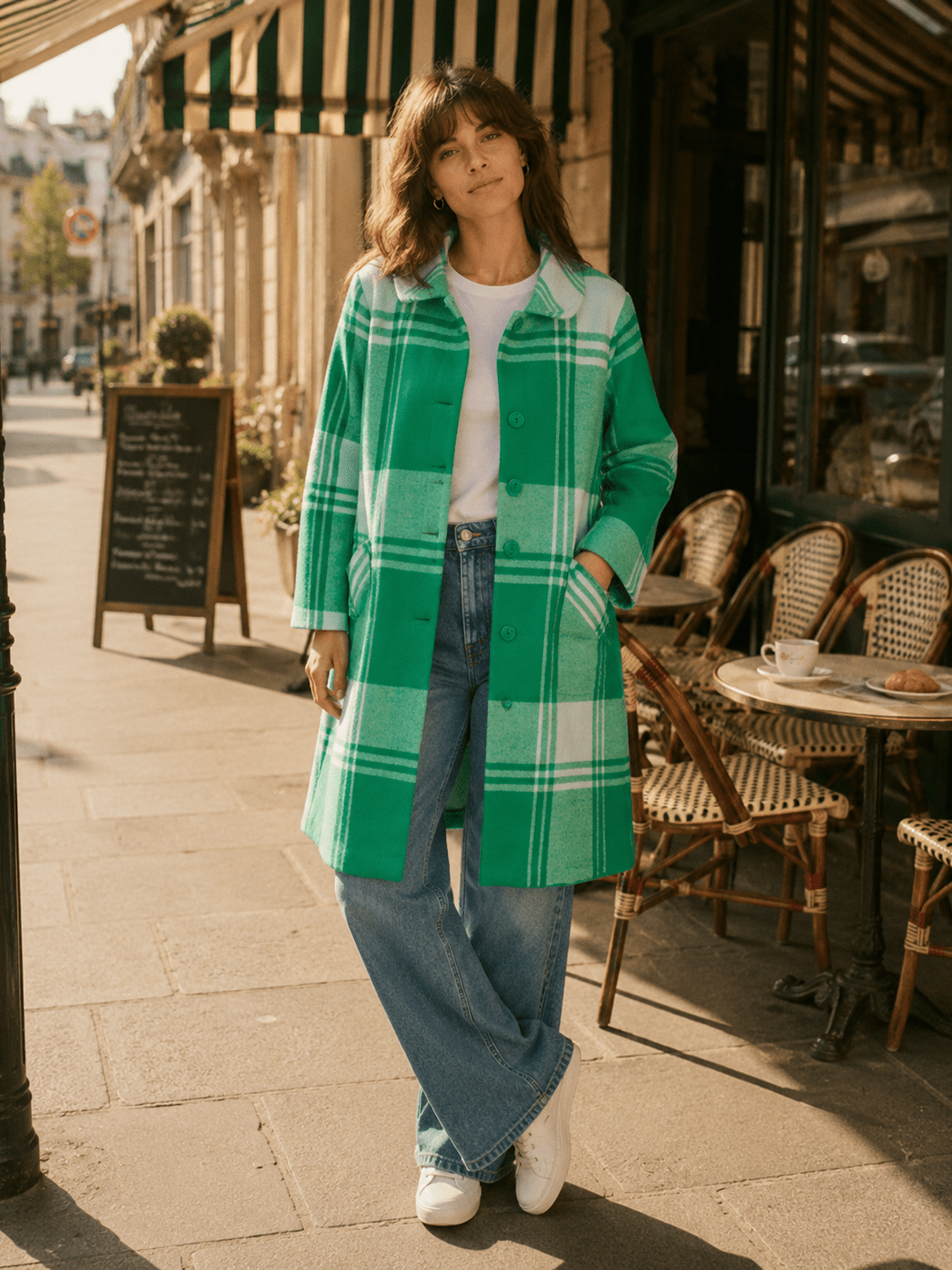 NATALIE coat Green Apple Plaid - Lesley Evers-Best Seller-coat-Imogen green 1
