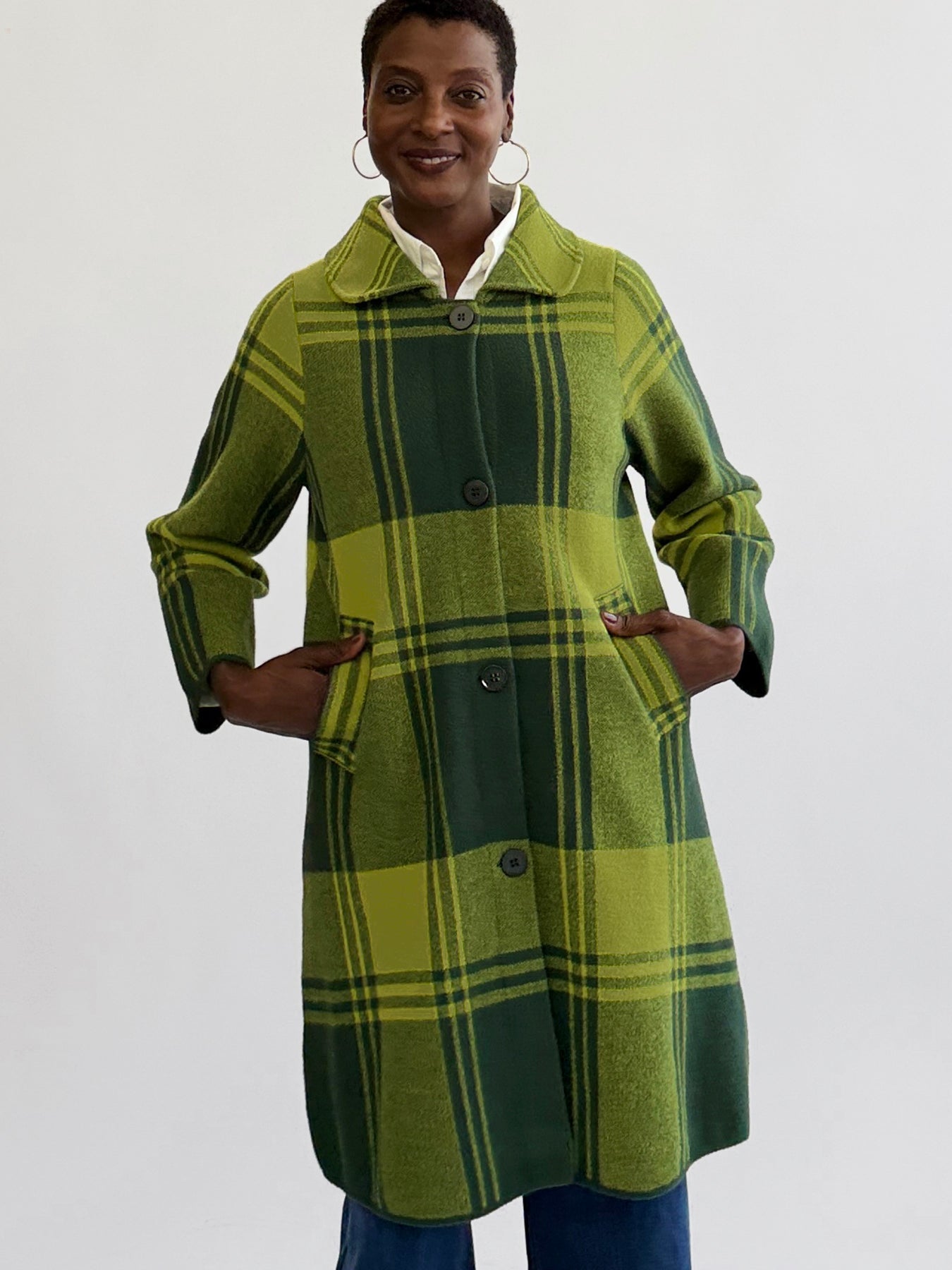 NATALIE coat Pine Plaid - Lesley Evers-Best Seller-coat-outerwear