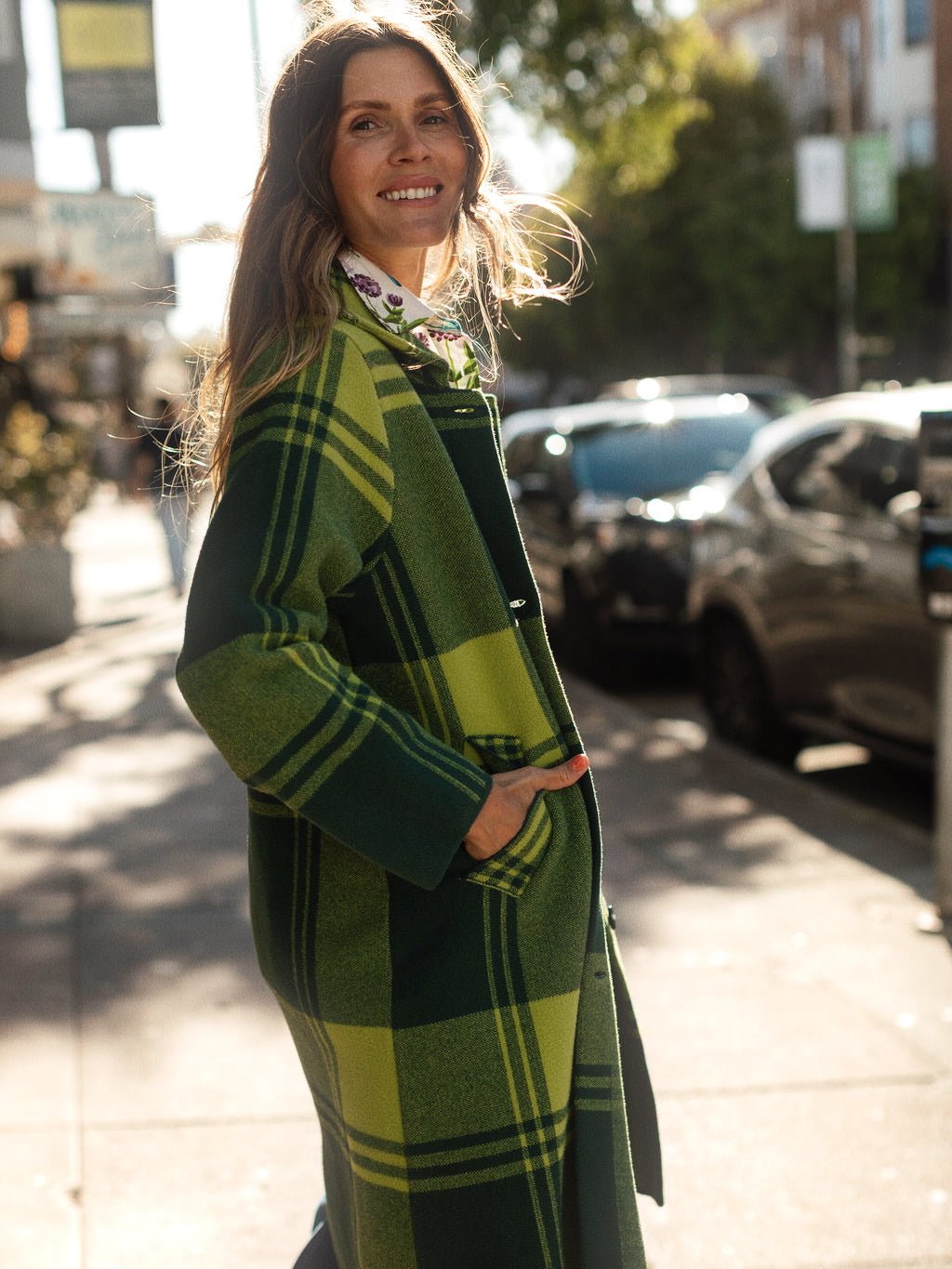 NATALIE coat Pine Plaid - Lesley Evers-Best Seller-coat-outerwear