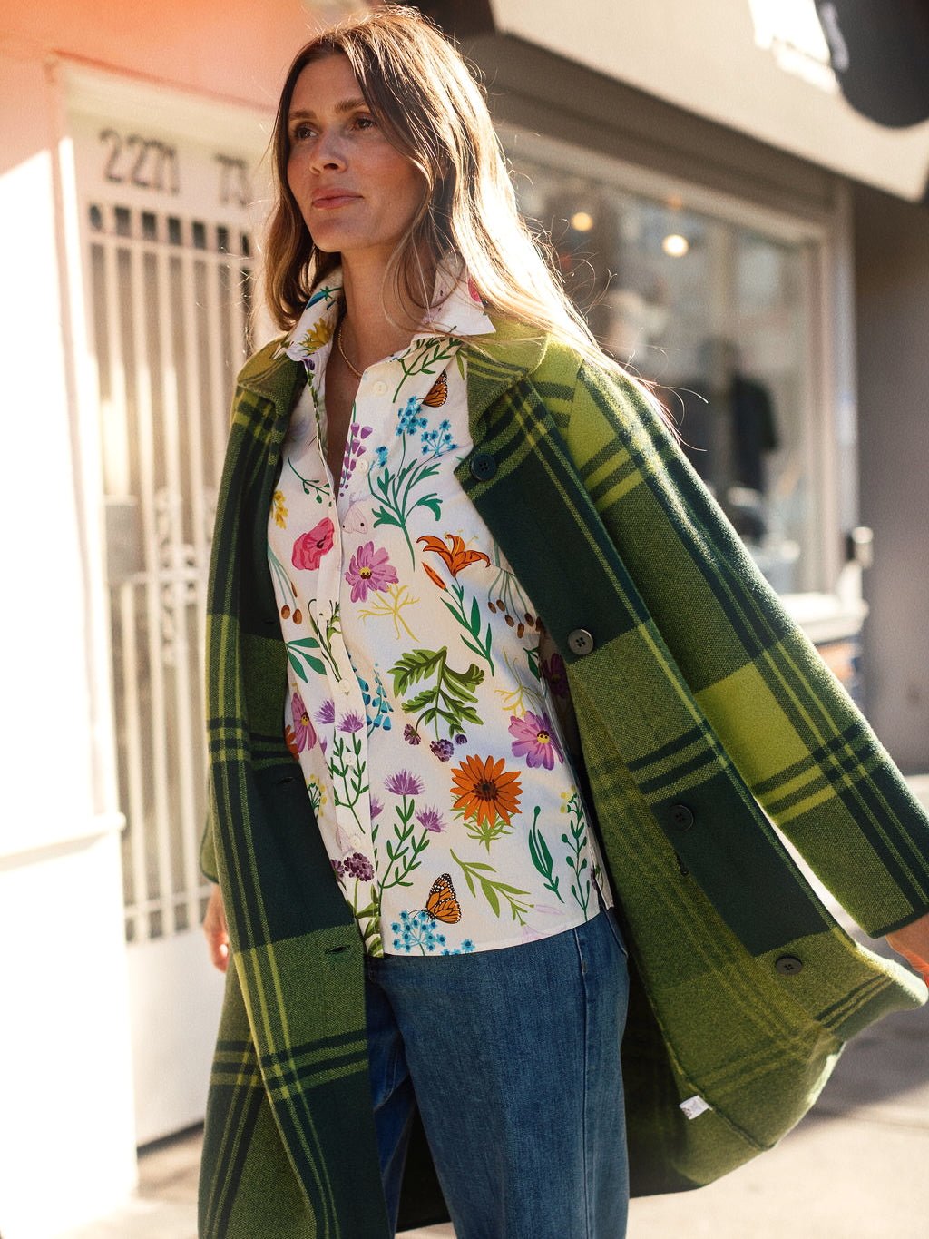 NATALIE coat Pine Plaid - Lesley Evers-Best Seller-coat-outerwear