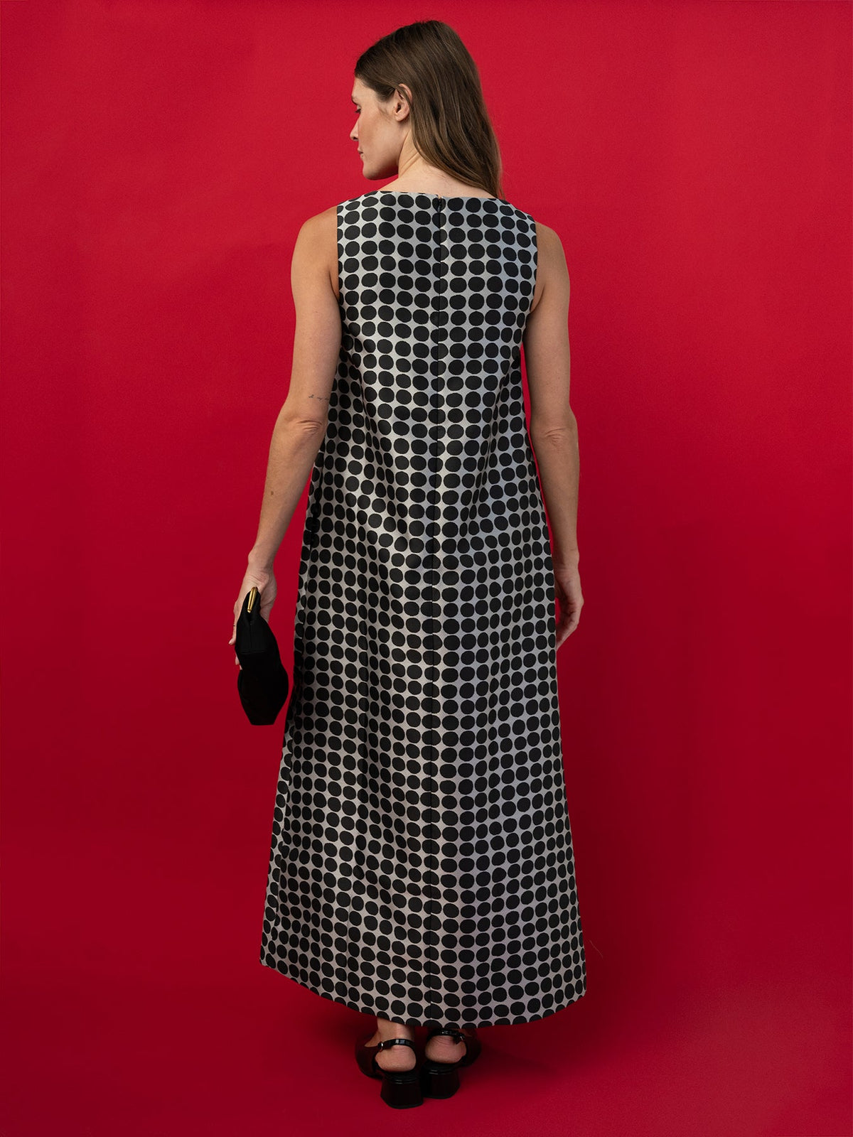 NATASHA dress Black Dots - Lesley Evers-Dress-gown-natasha