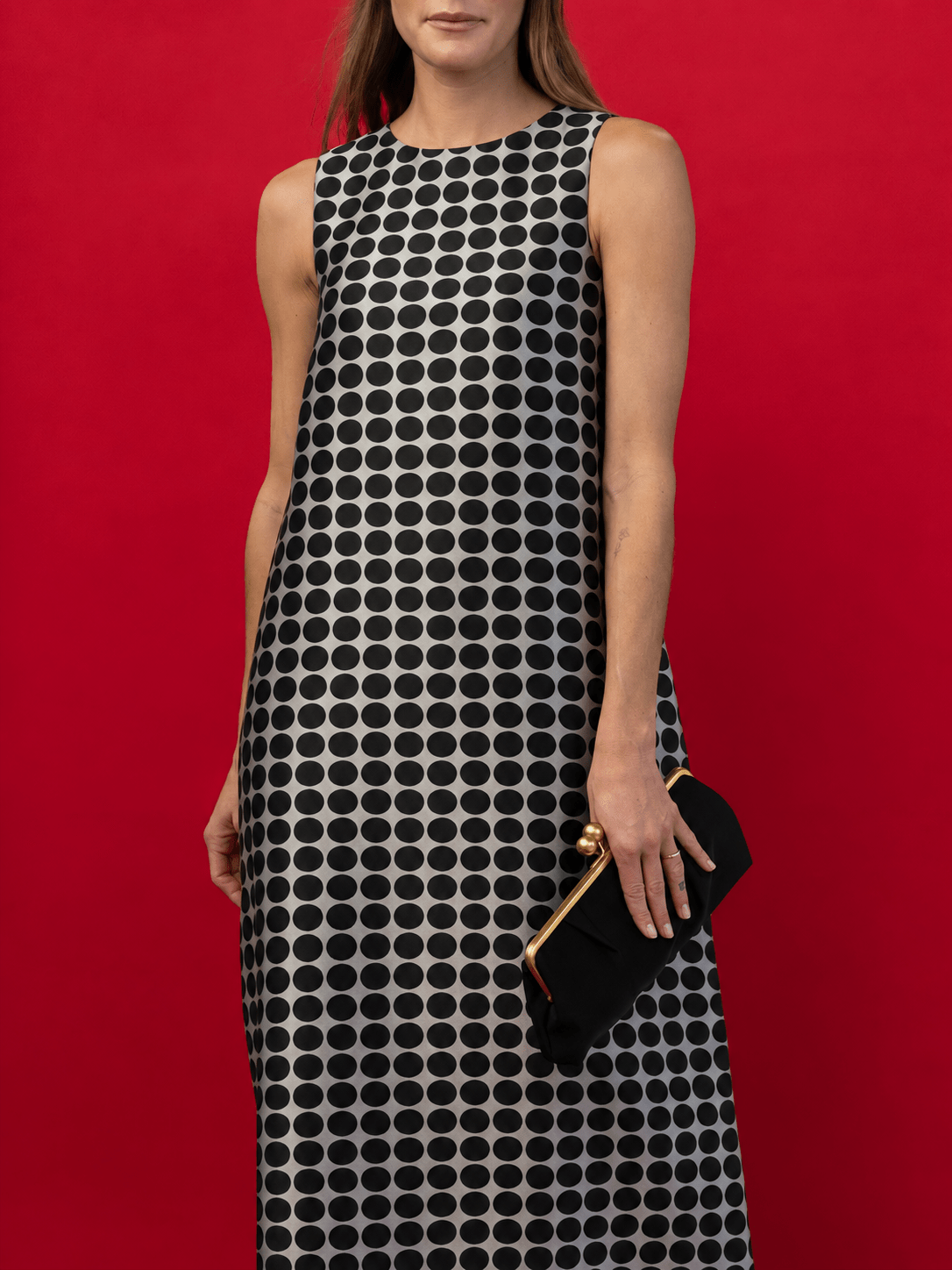 NATASHA dress Black Dots - Lesley Evers-Dress-gown-natasha