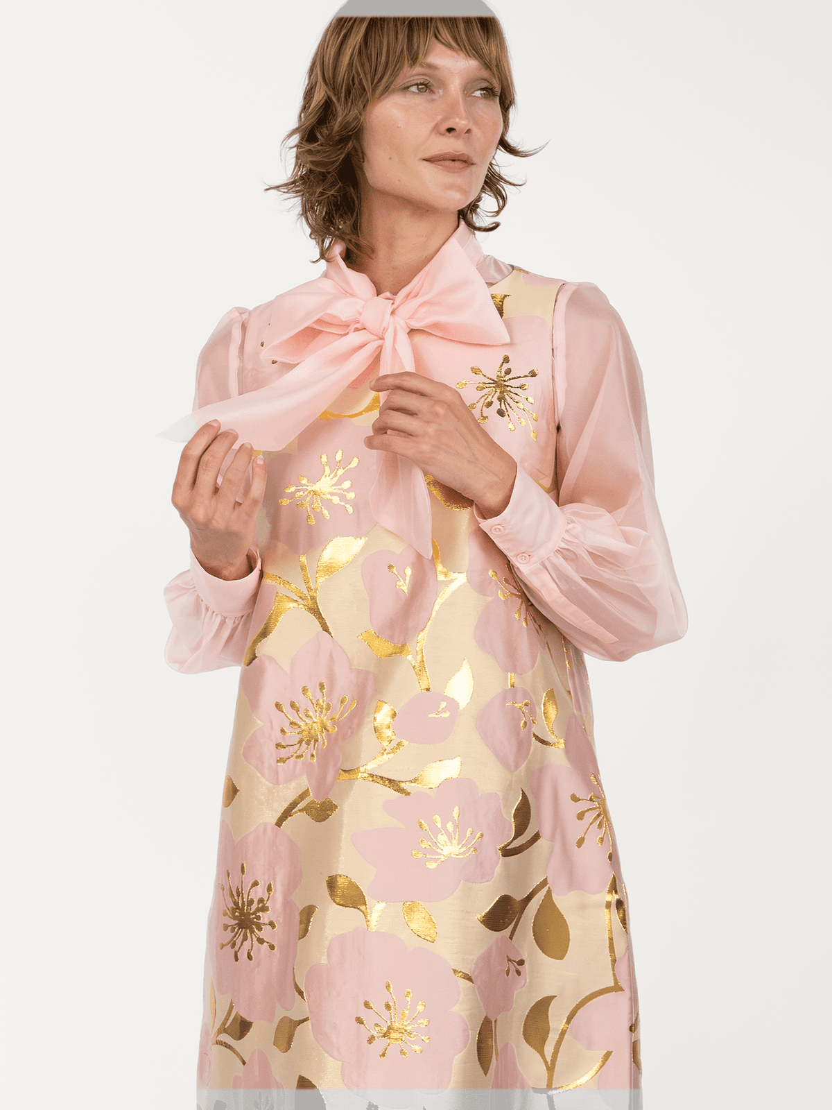 NATASHA dress Garden Wall Blush - Lesley Evers-Dress-gown-natasha